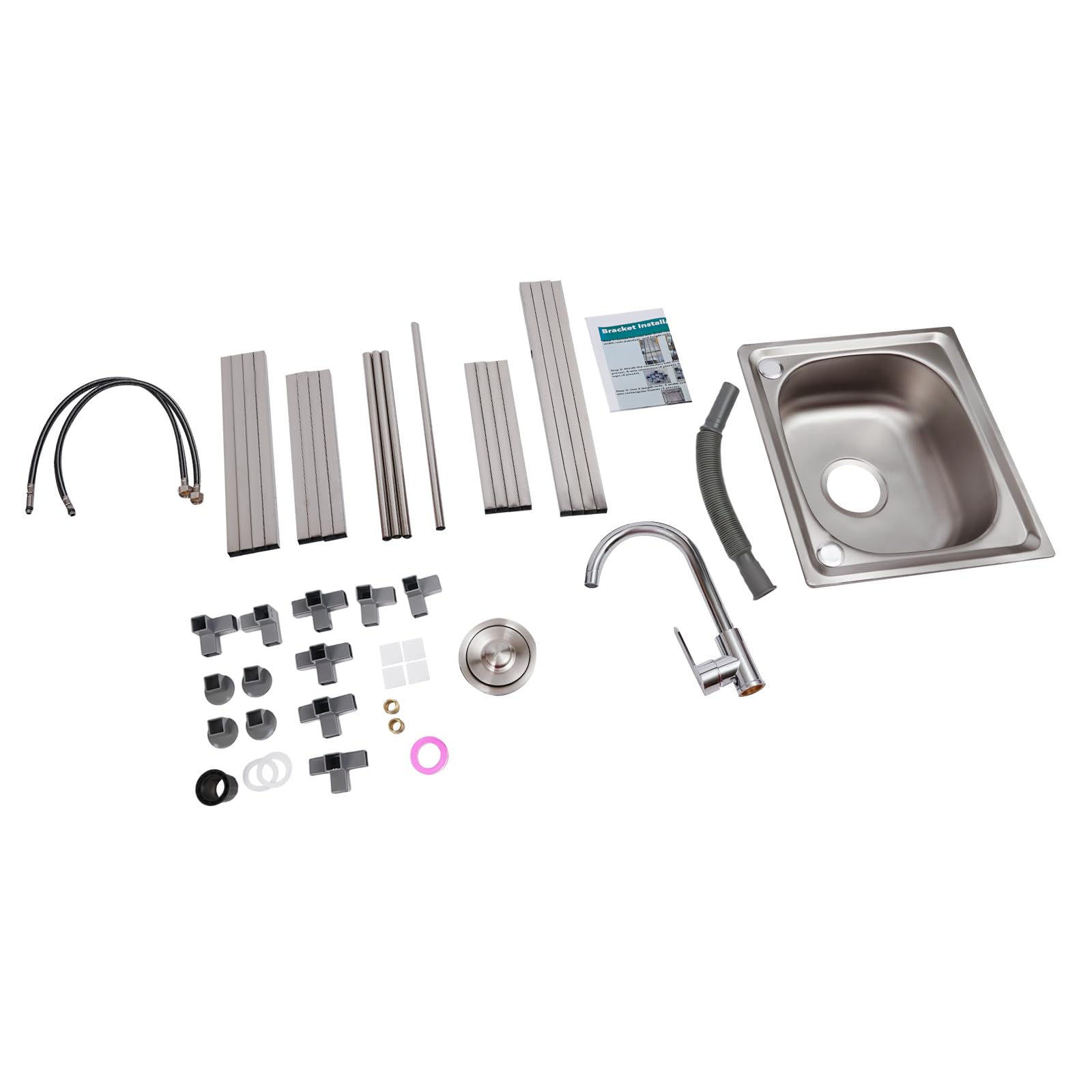 TiryyDrela Lavello Acciaio Inox 1 Vasca Autoportante con Rubinetto