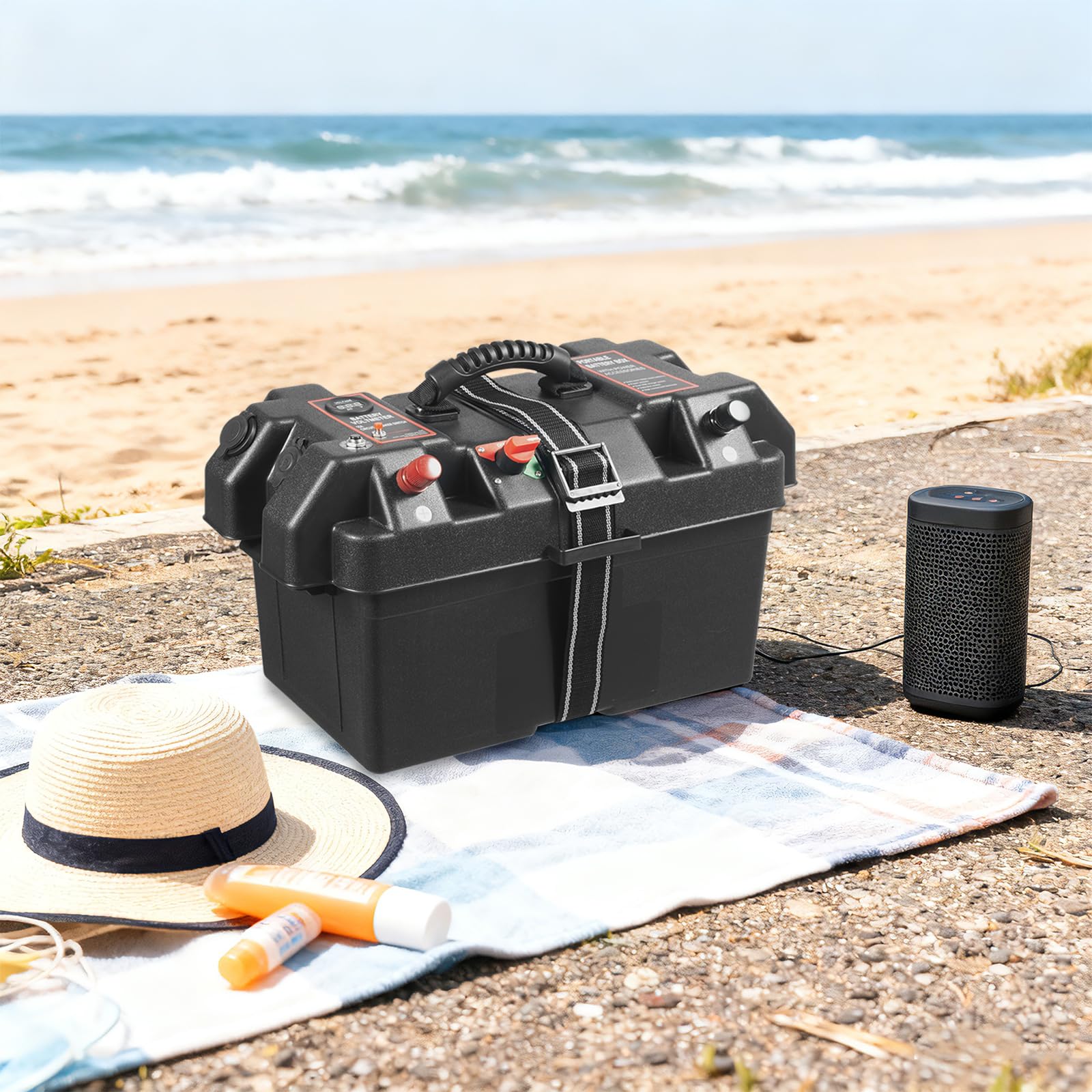 TiryyDrela Scatola Batteria PP con USB 44x24,5x27 cm Esterni