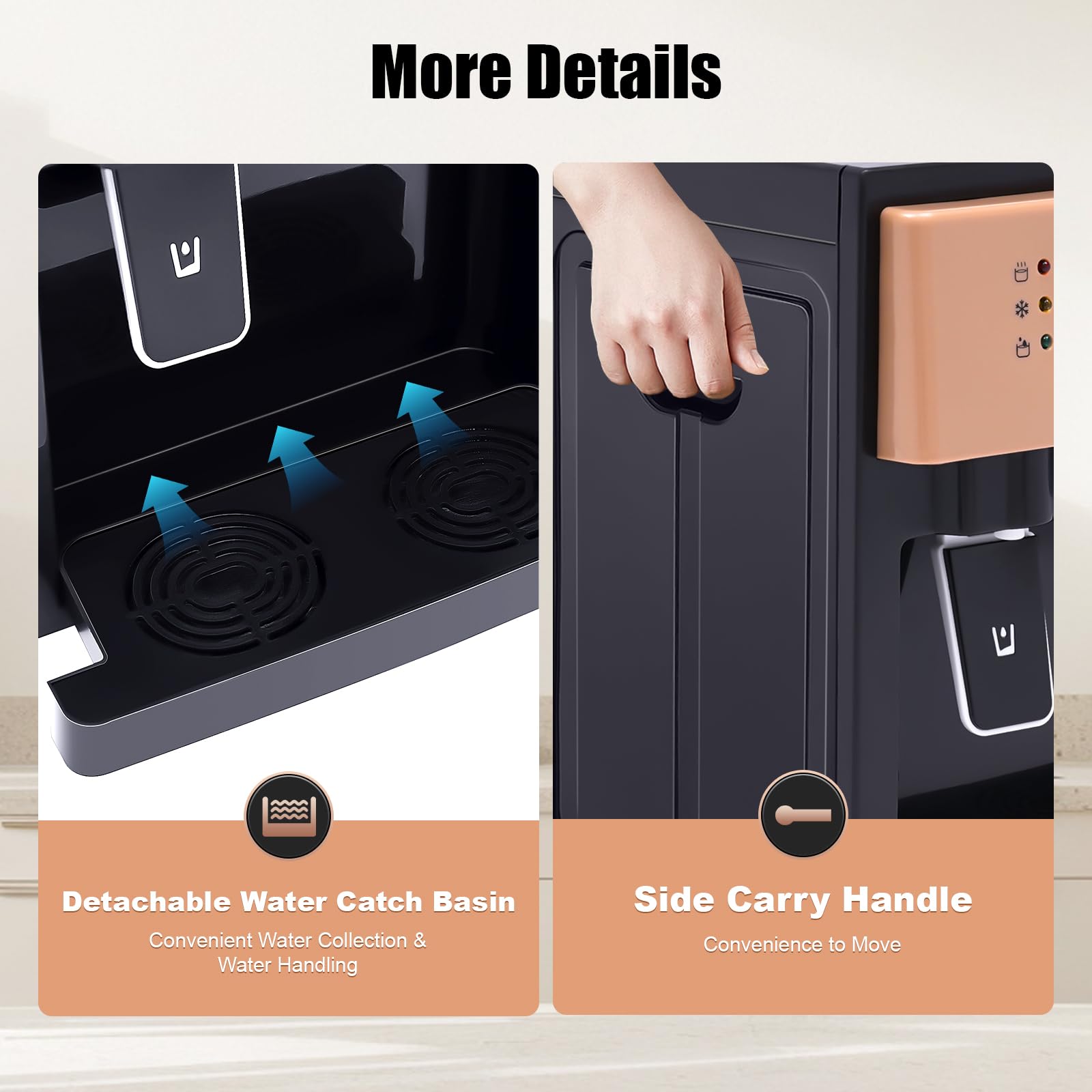 TiryyDrela Distributore Acqua Calda Fredda Tavolo Inox 8-95°C