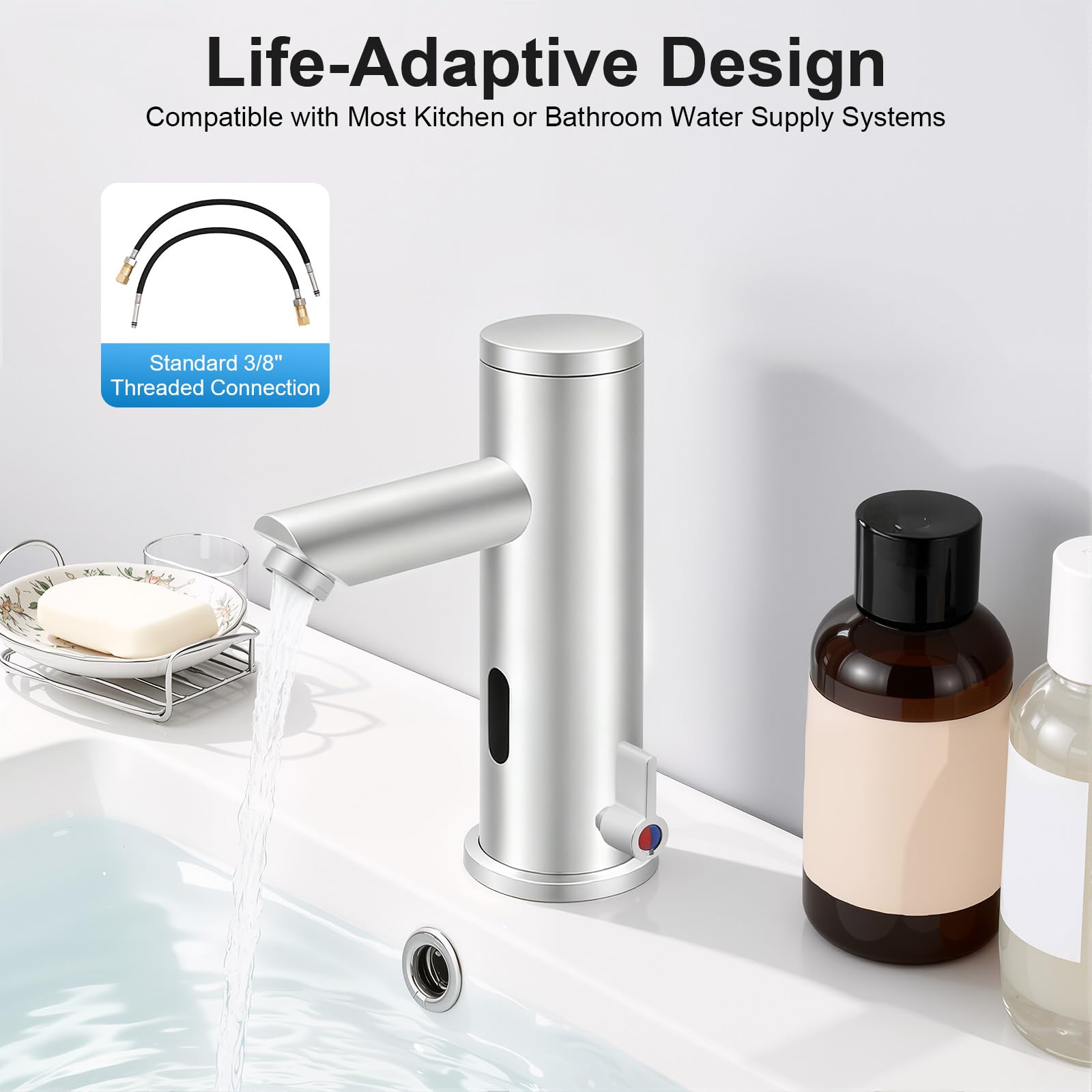 TiryyDrela rubinetto lavabo automatico infrarossi 18,1 cm