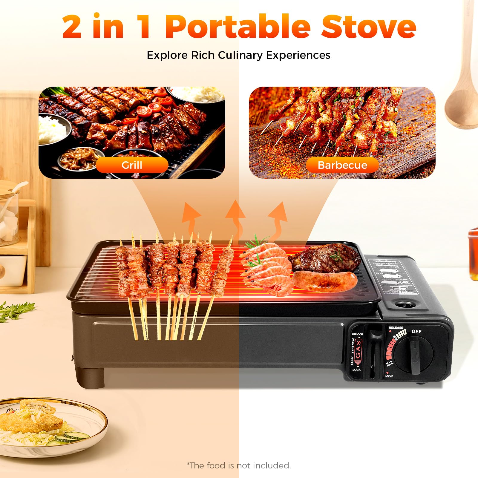 TiryyDrela Fornello a Gas Portatile Barbecue con Valigetta
