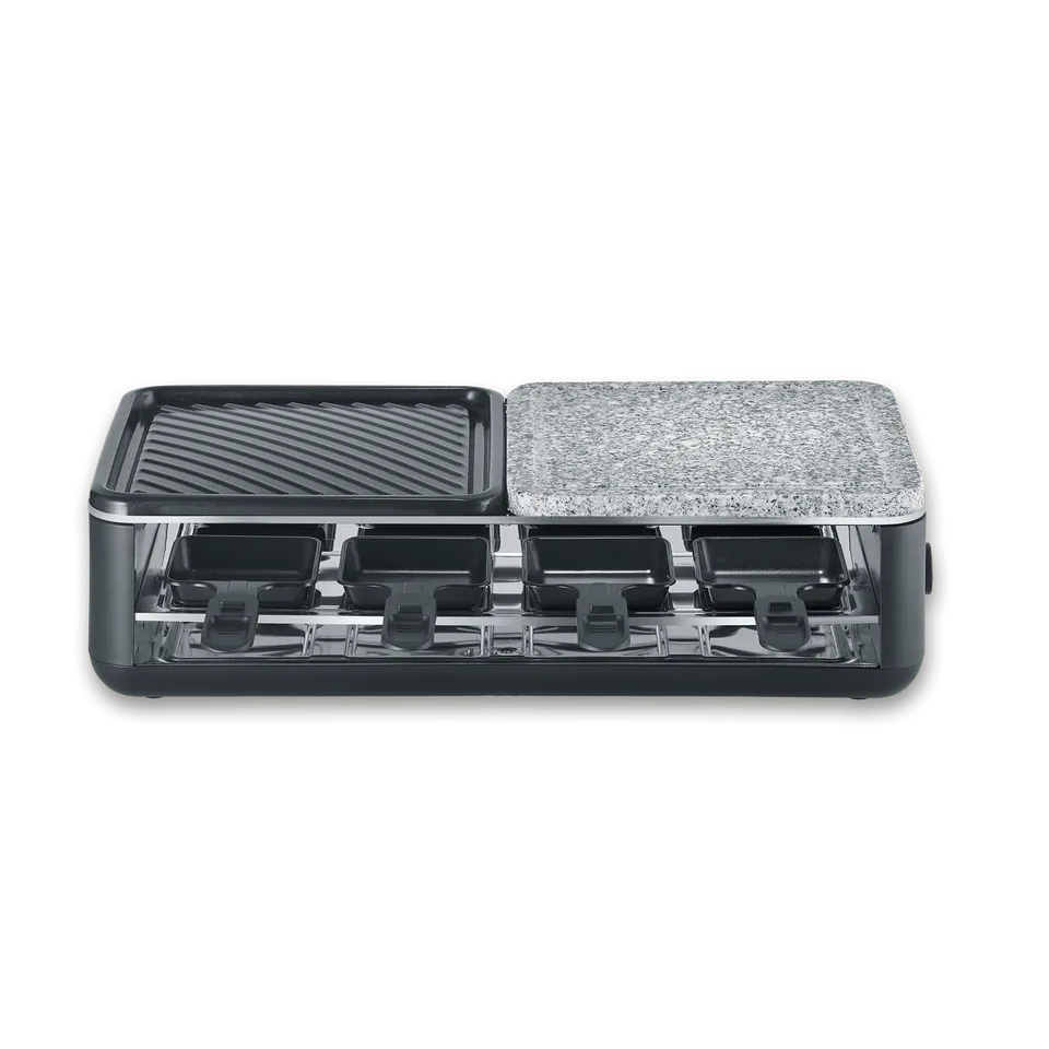 SEVO Black Line Lite griglia raclette 8 padelle pietra