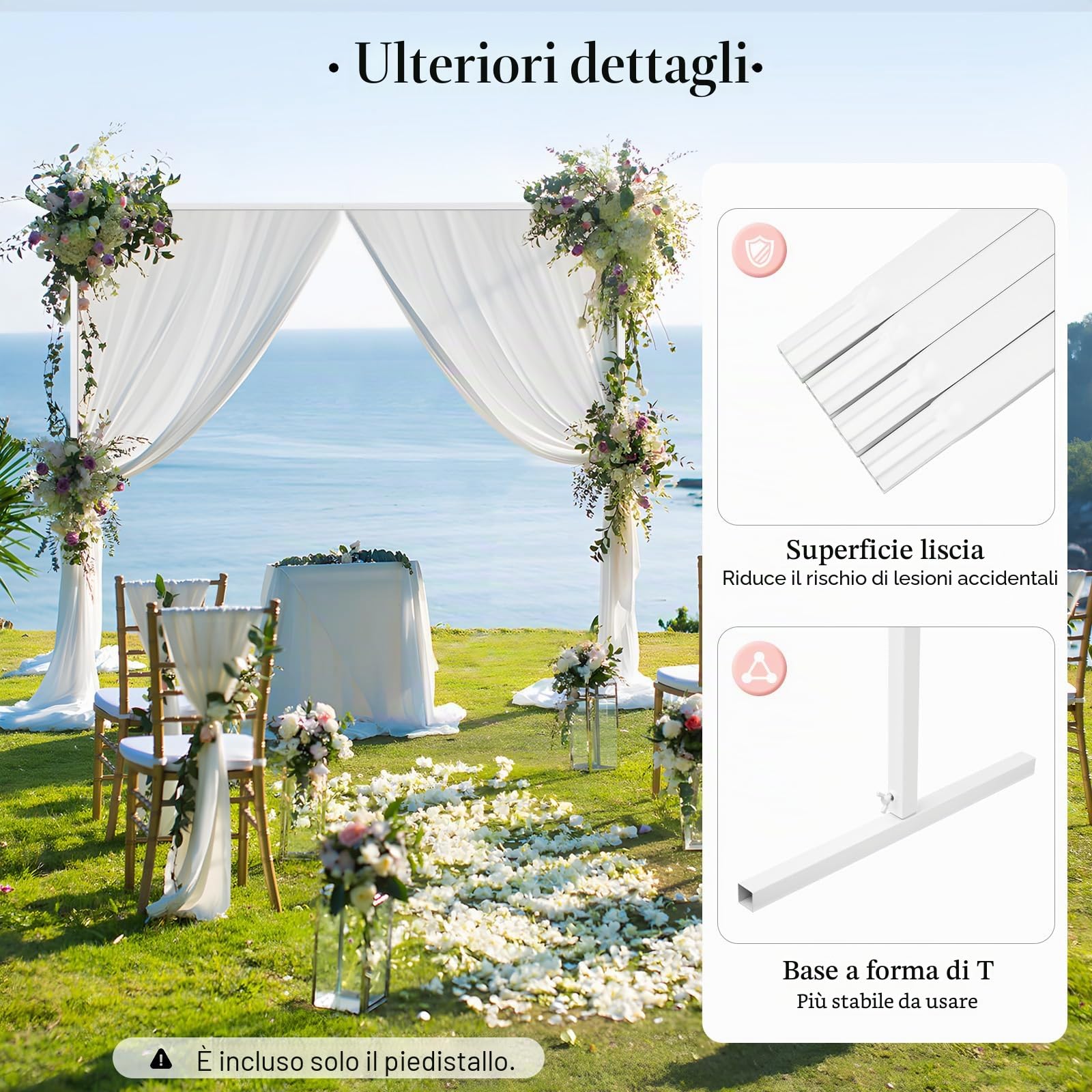 TiryyDrela Arco matrimonio bianco 2x2m ferro zincato