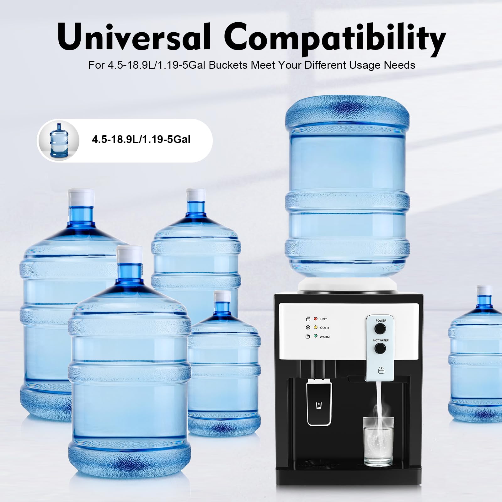 TiryyDrela Distributore Acqua Calda Fredda da Tavolo 18,9L