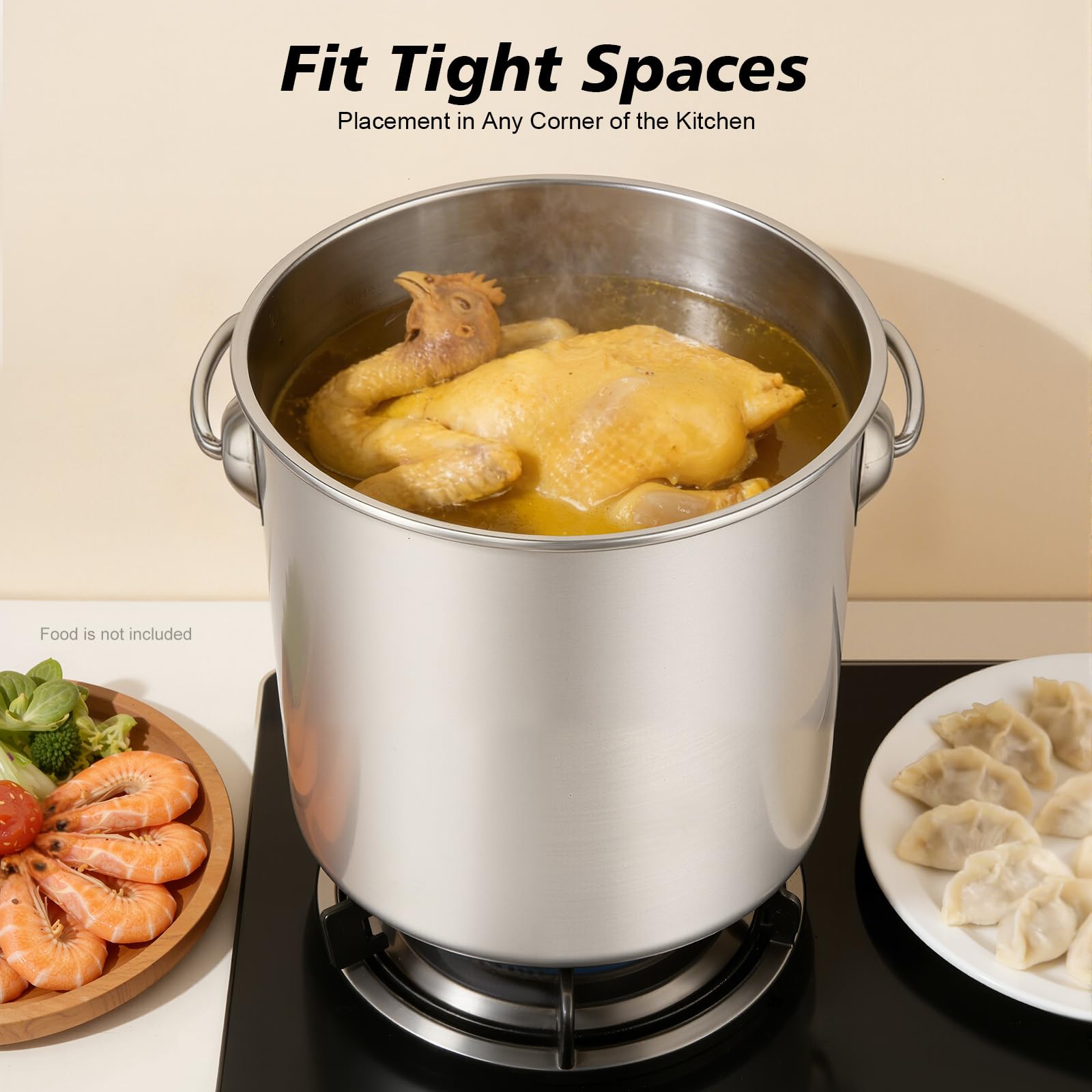 TiryyDrela secchio inox alimentare 12L con coperchio 26x24,5 cm
