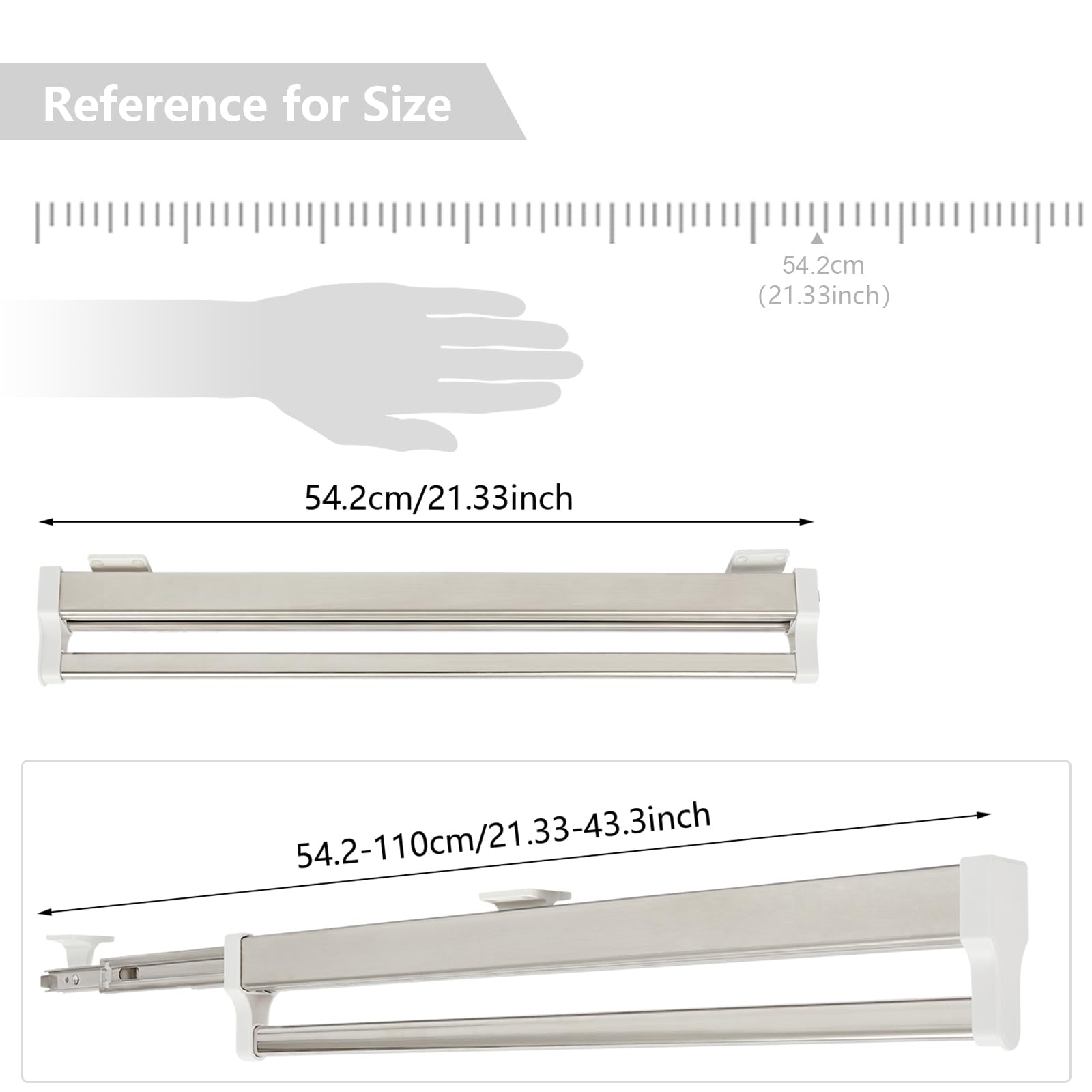 TiryyDrela portapantaloni estraibile 54-110 cm acciaio 25 kg