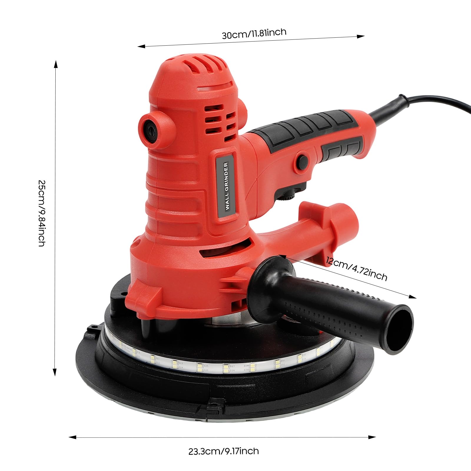 TiryyDrela levigatrice da parete 800 W LED 180 mm