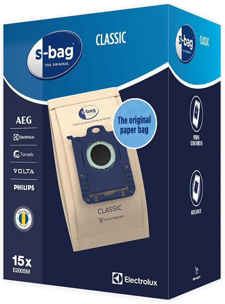 Electrolux S-Bag Classic E200SM sacchetti aspirapolvere 15 pezzi carta