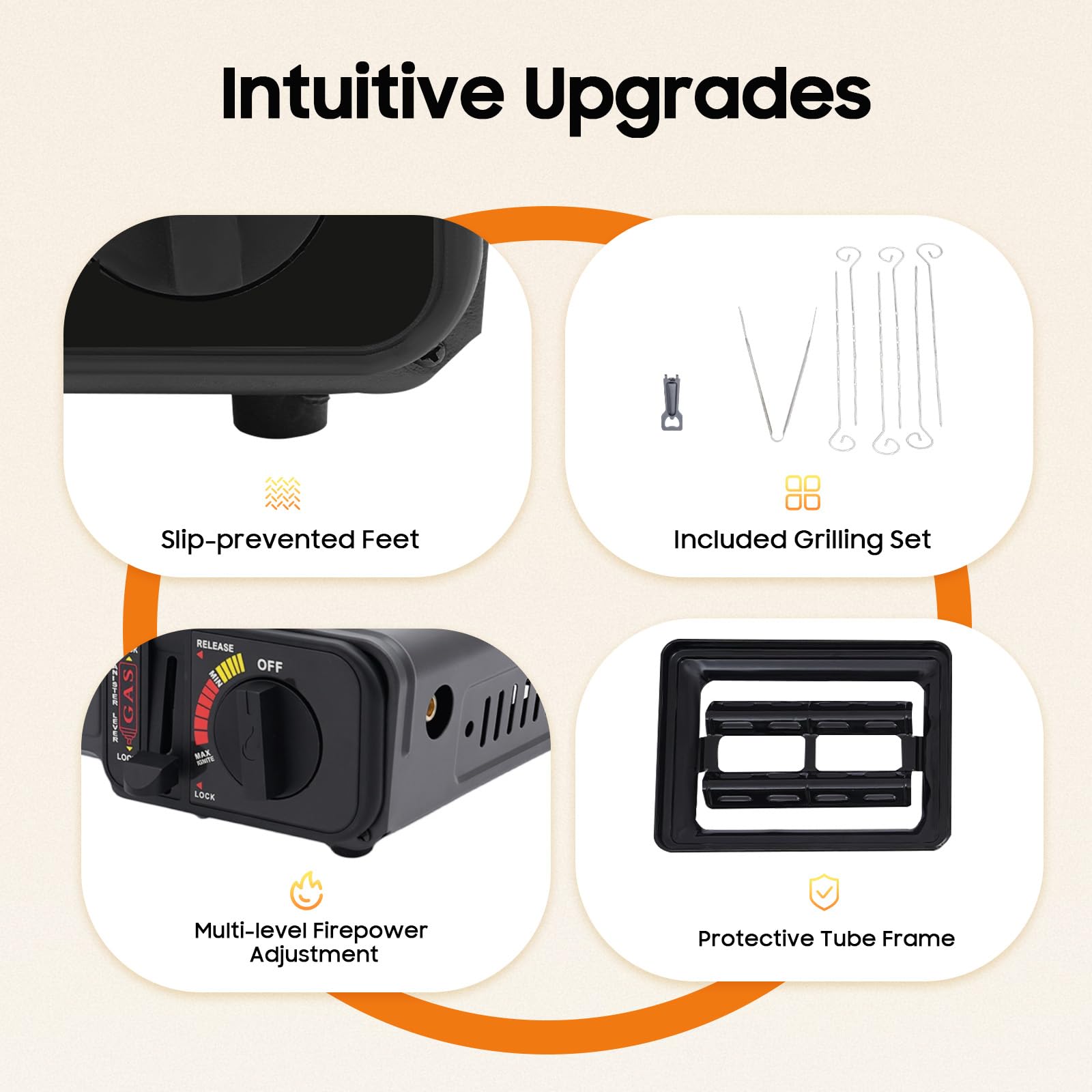 TiryyDrela barbecue a gas portatile 2,2 kW con valigetta