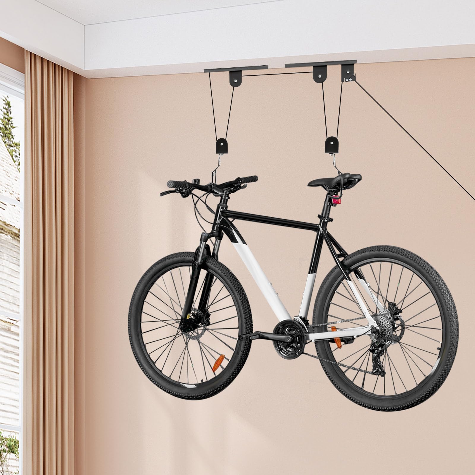 TiryyDrela Sollevatore Bici Soffitto Acciaio 60 Kg con Ganci