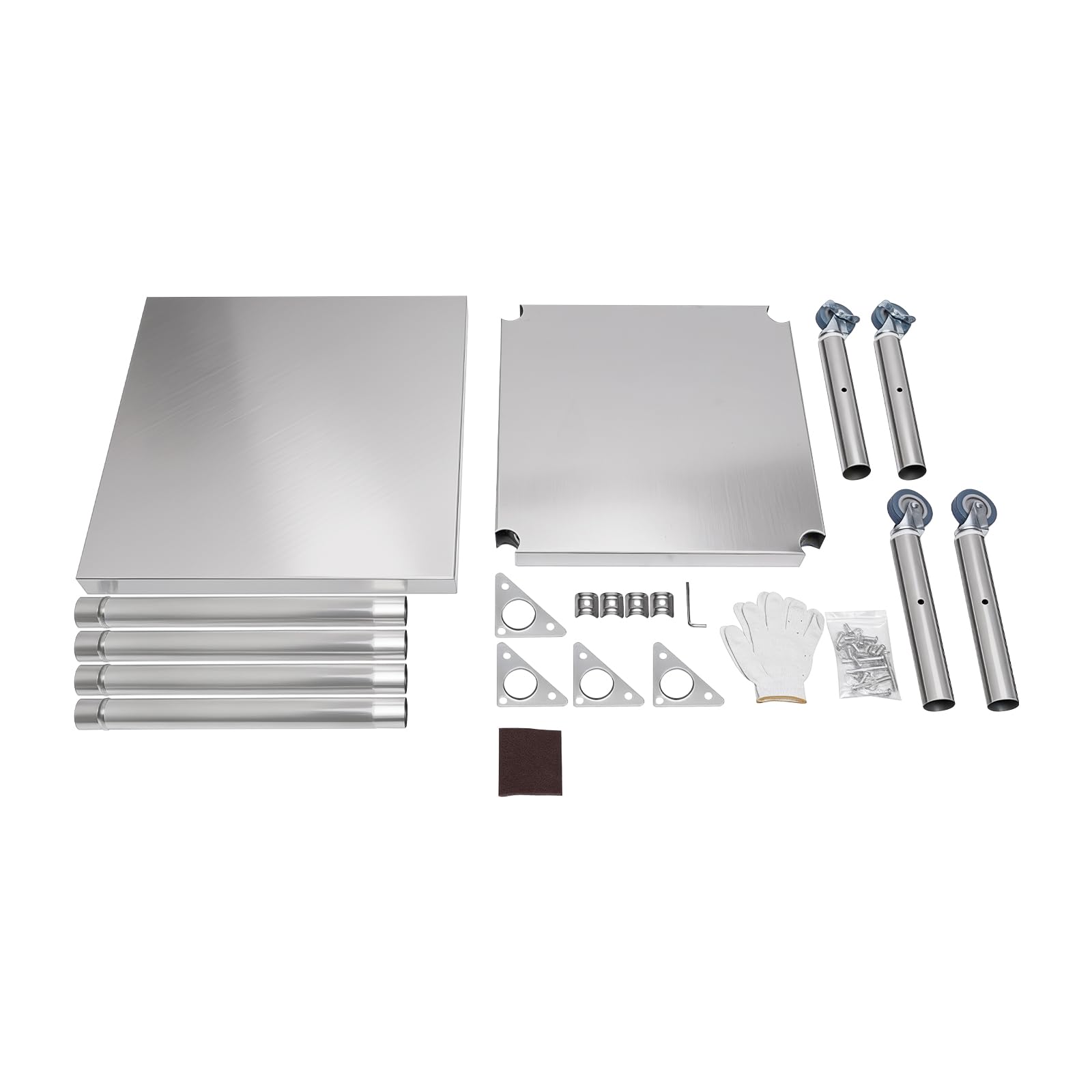 TiryyDrela tavolo lavoro cucina inox 60x60 cm 300 kg 2 ripiani