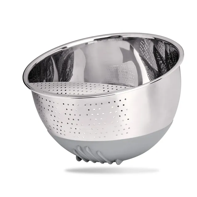 Reishunger Ciotola Riso Acciaio Inox Argento Antiscivolo
