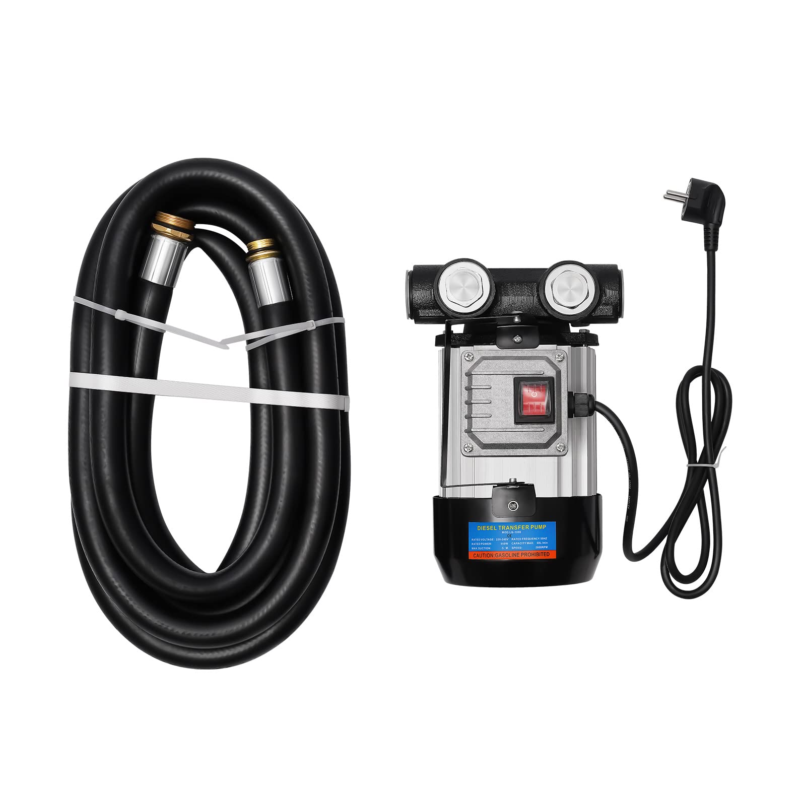 TiryyDrela Kit Pompa Gasolio 550W 60 L/min con Pistola e Tubi
