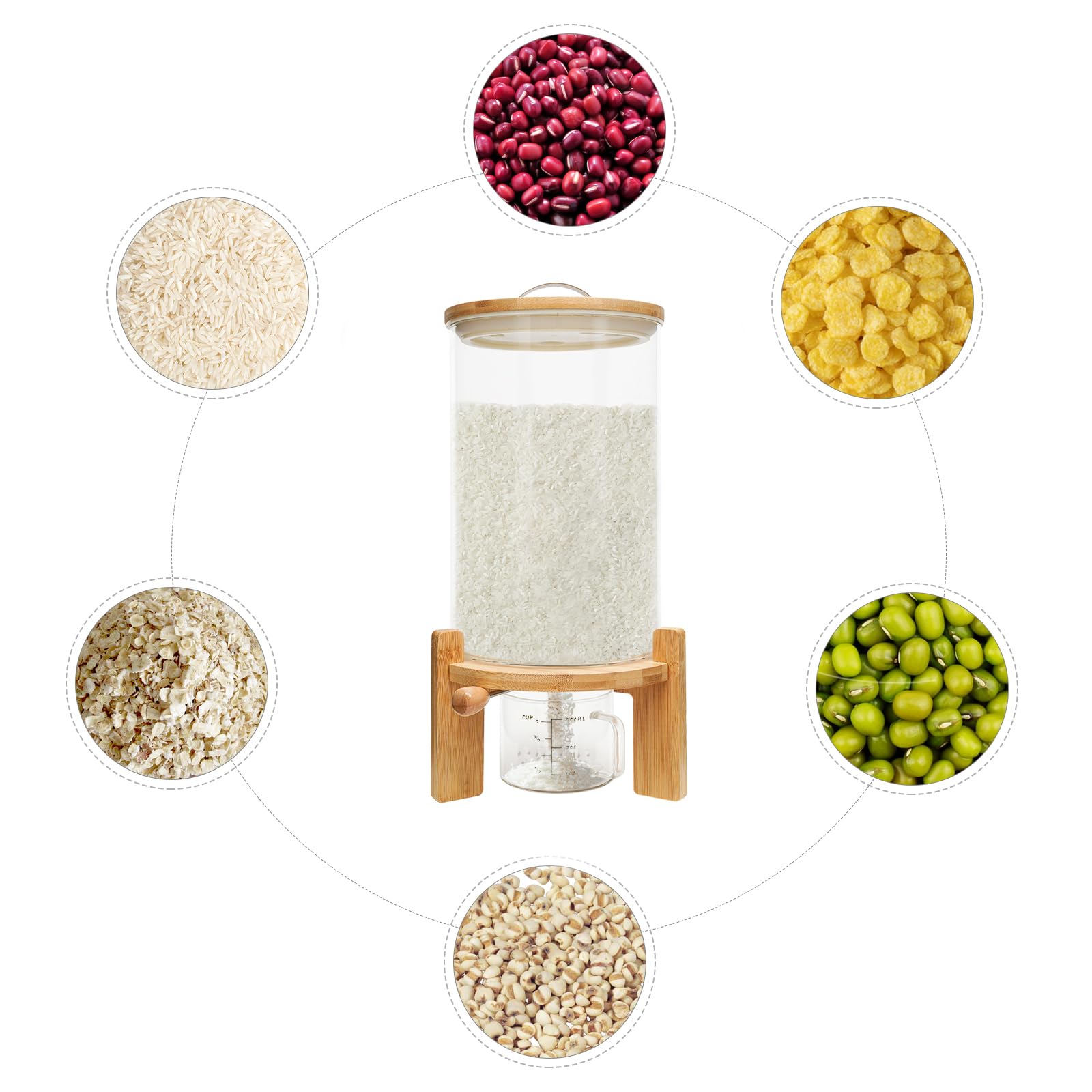 TiryyDrela dispenser cereali in vetro 7,5 L ermetico