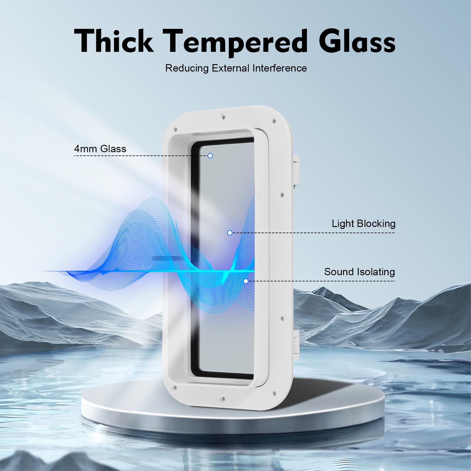 TiryyDrela Oblò Barca 400x200 mm Finestra vetro temperato
