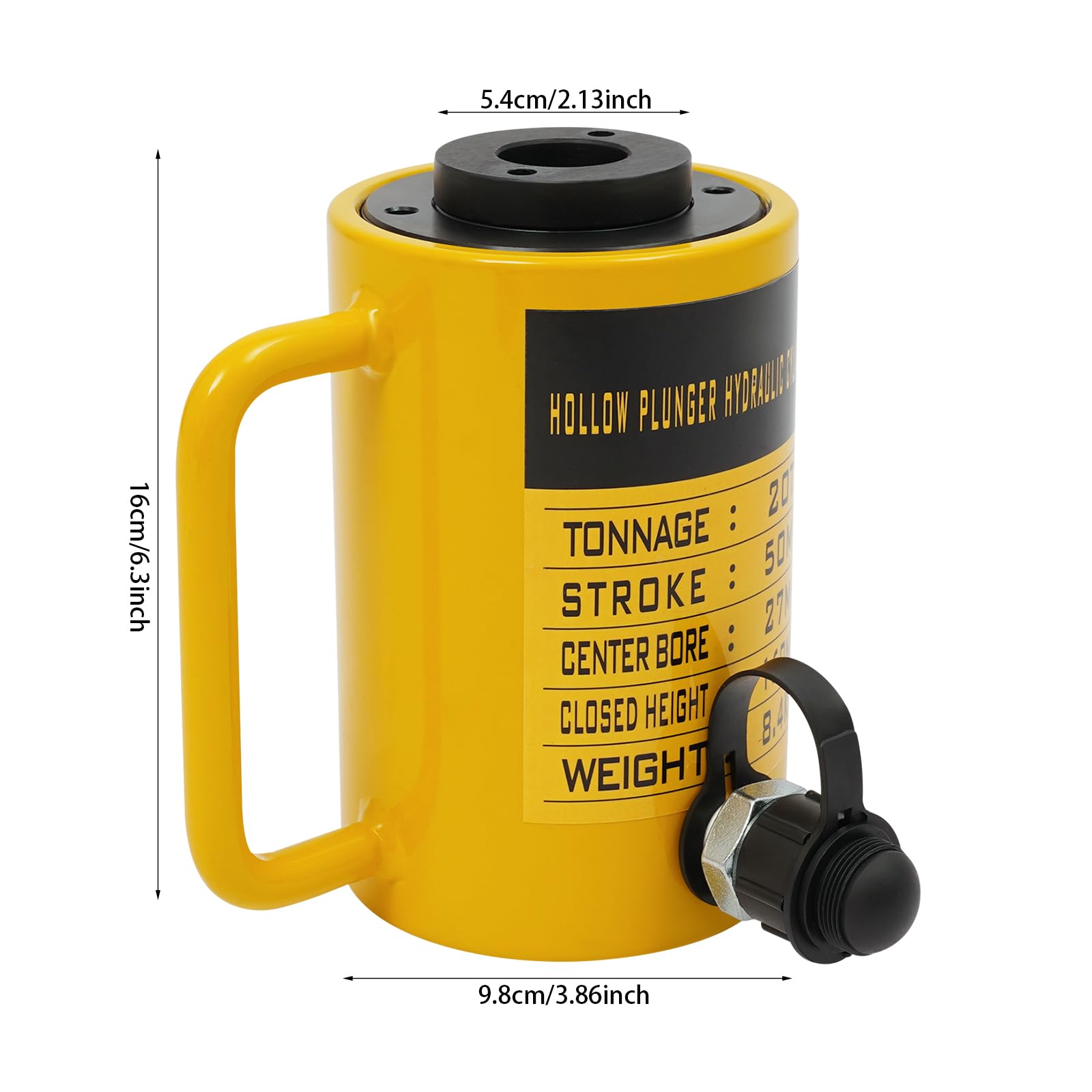 TiryyDrela Cilindro Idraulico 20T Corsa 50 mm Portatile