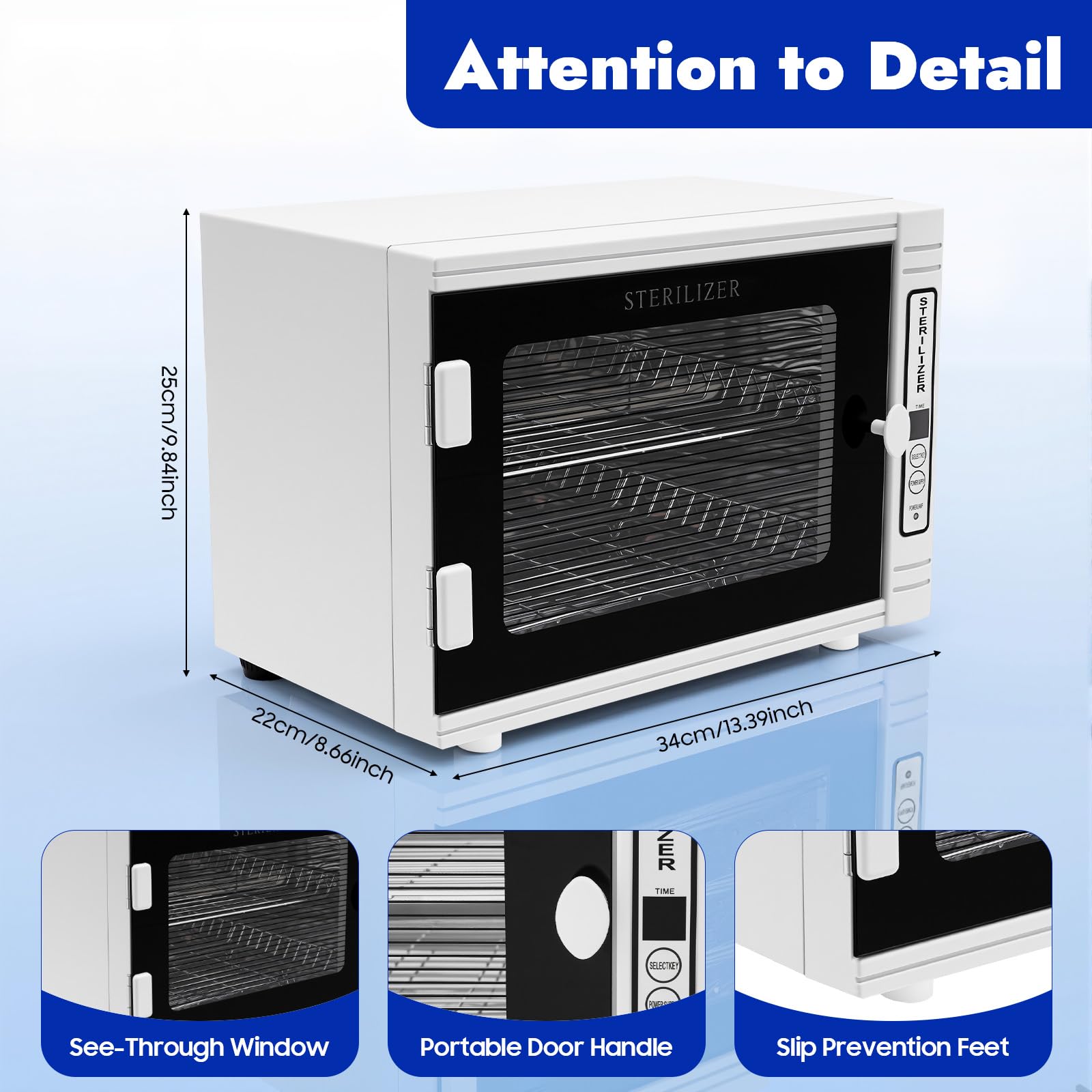 TiryyDrela Sterilizzatore UV 12L Armadio Disinfezione Strumenti Timer