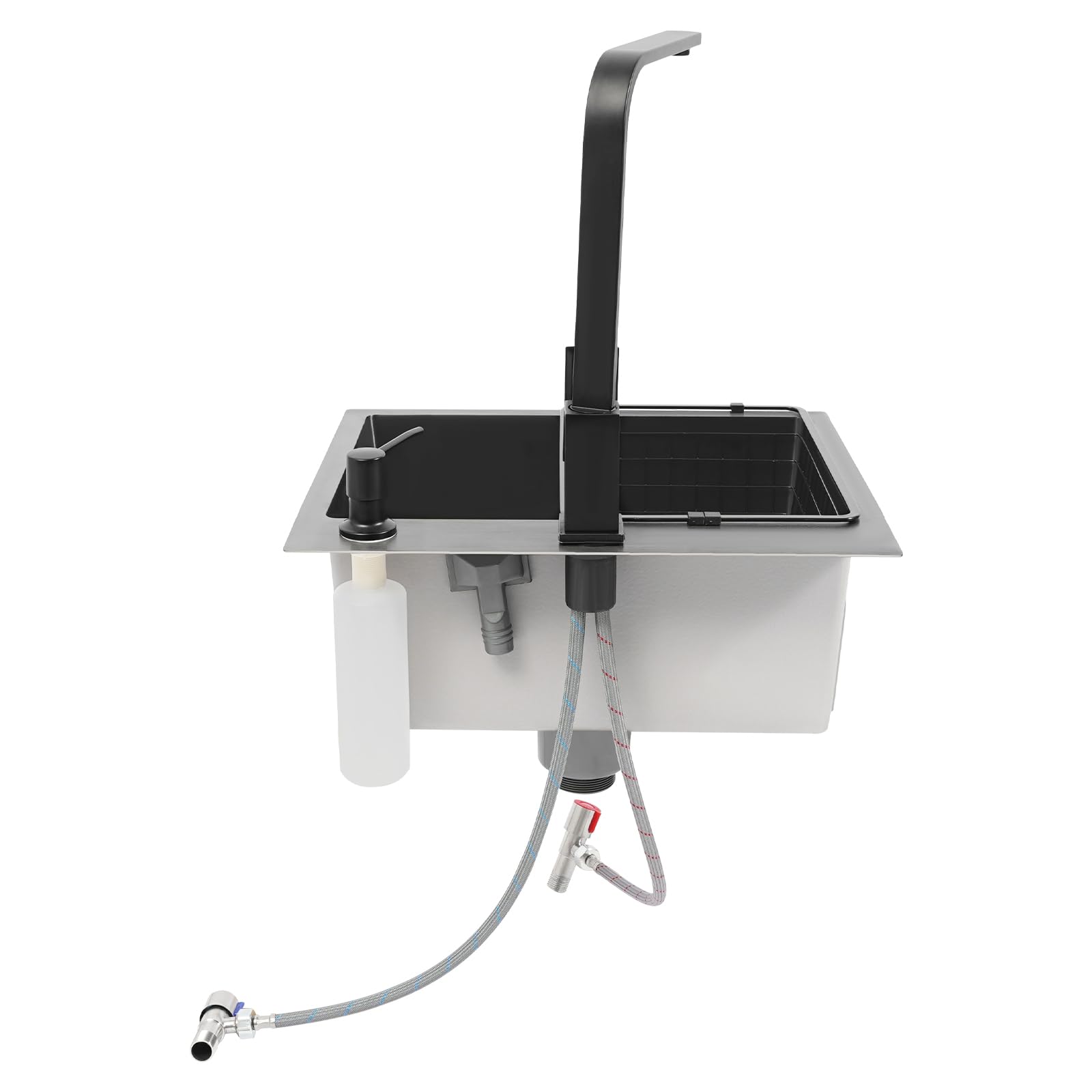 TiryyDrela Lavello Cucina Inox con Rubinetto 1 Vasca Nano Grigio