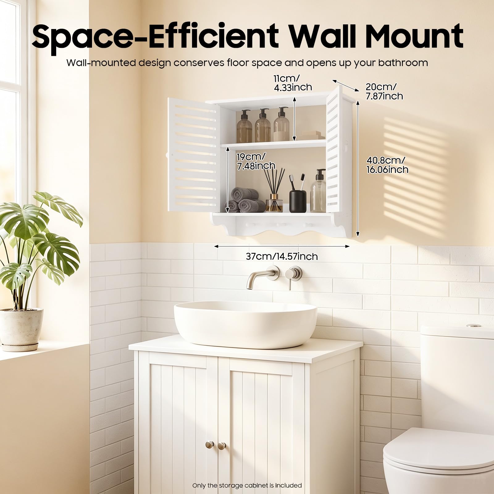 TiryyDrela Pensile Bagno Bianco 2 Livelli Parete Resistente