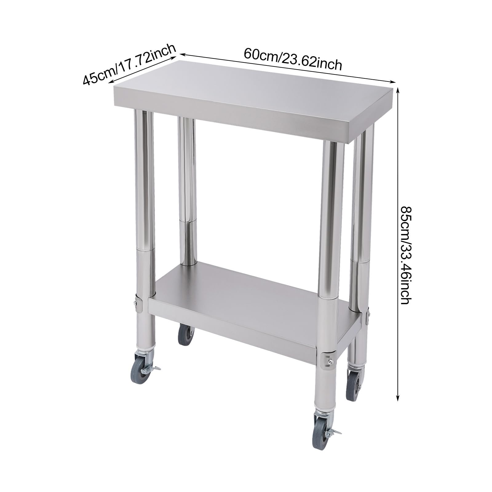 TiryyDrela tavolo lavoro cucina inox 60x45x85 cm 300 kg