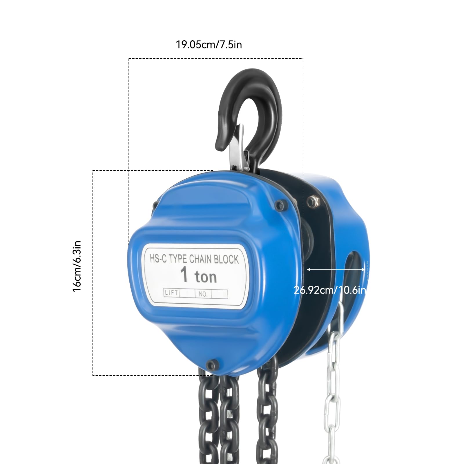 TiryyDrela Paranco a Catena 1T 1000 kg Sollevamento 4 m G80