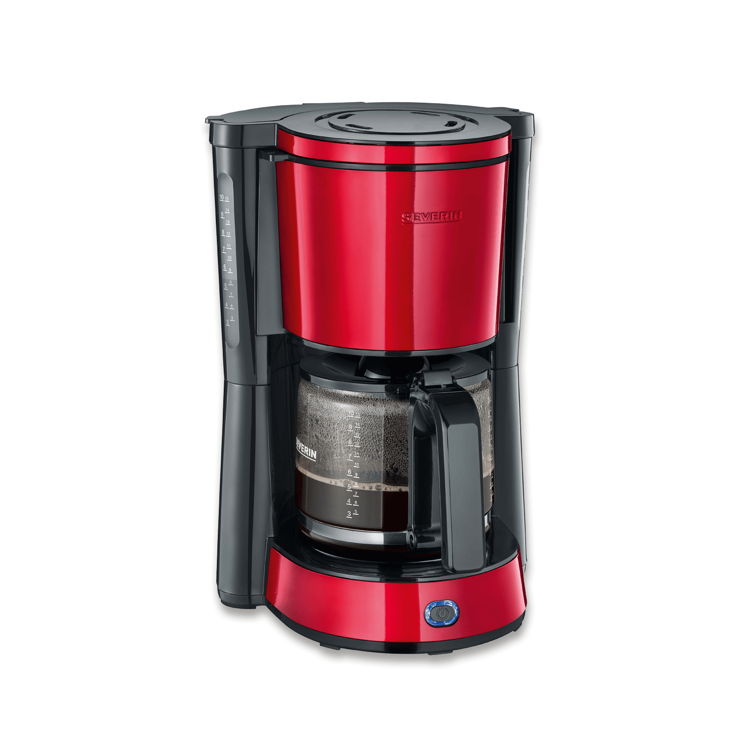 SEVO macchina caffe filtro 10 tazze rosso inox