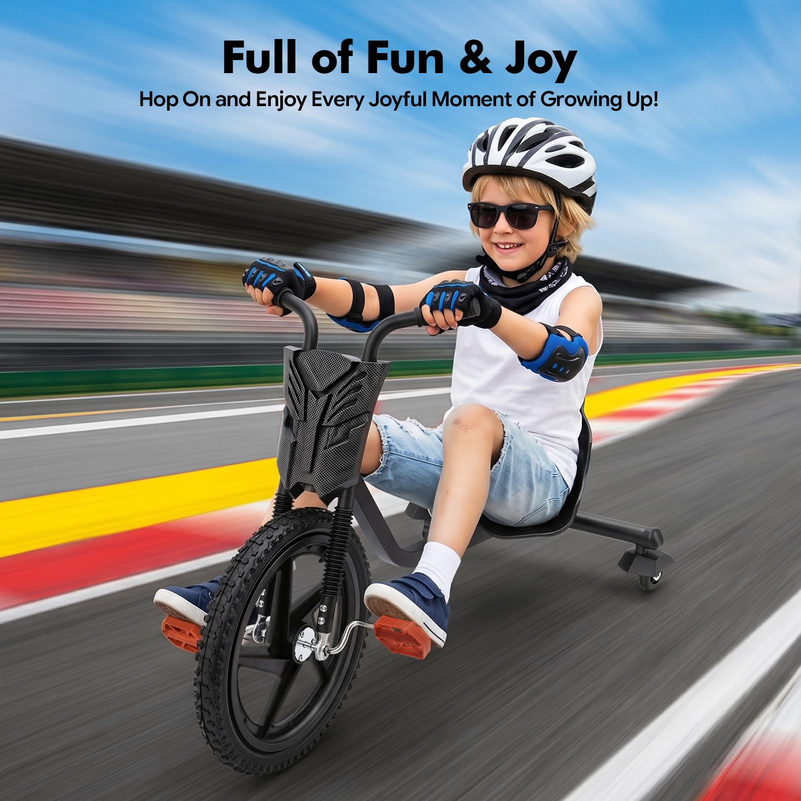 TiryyDrela Drift Trike Bambini Nero 3 Ruote