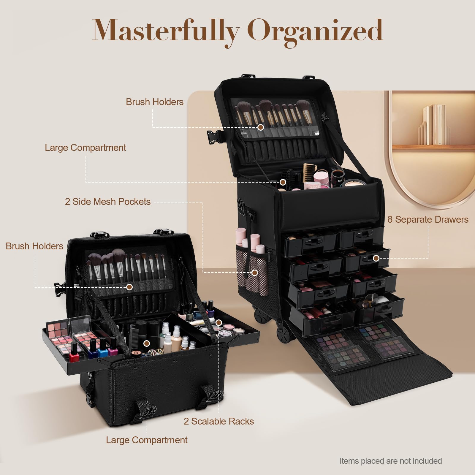 TiryyDrela Valigetta Trucco Trolley 8 Cassetti
