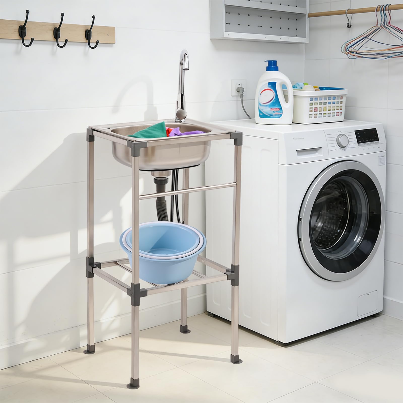 TiryyDrela Lavello Acciaio Inox 1 Vasca Autoportante con Rubinetto