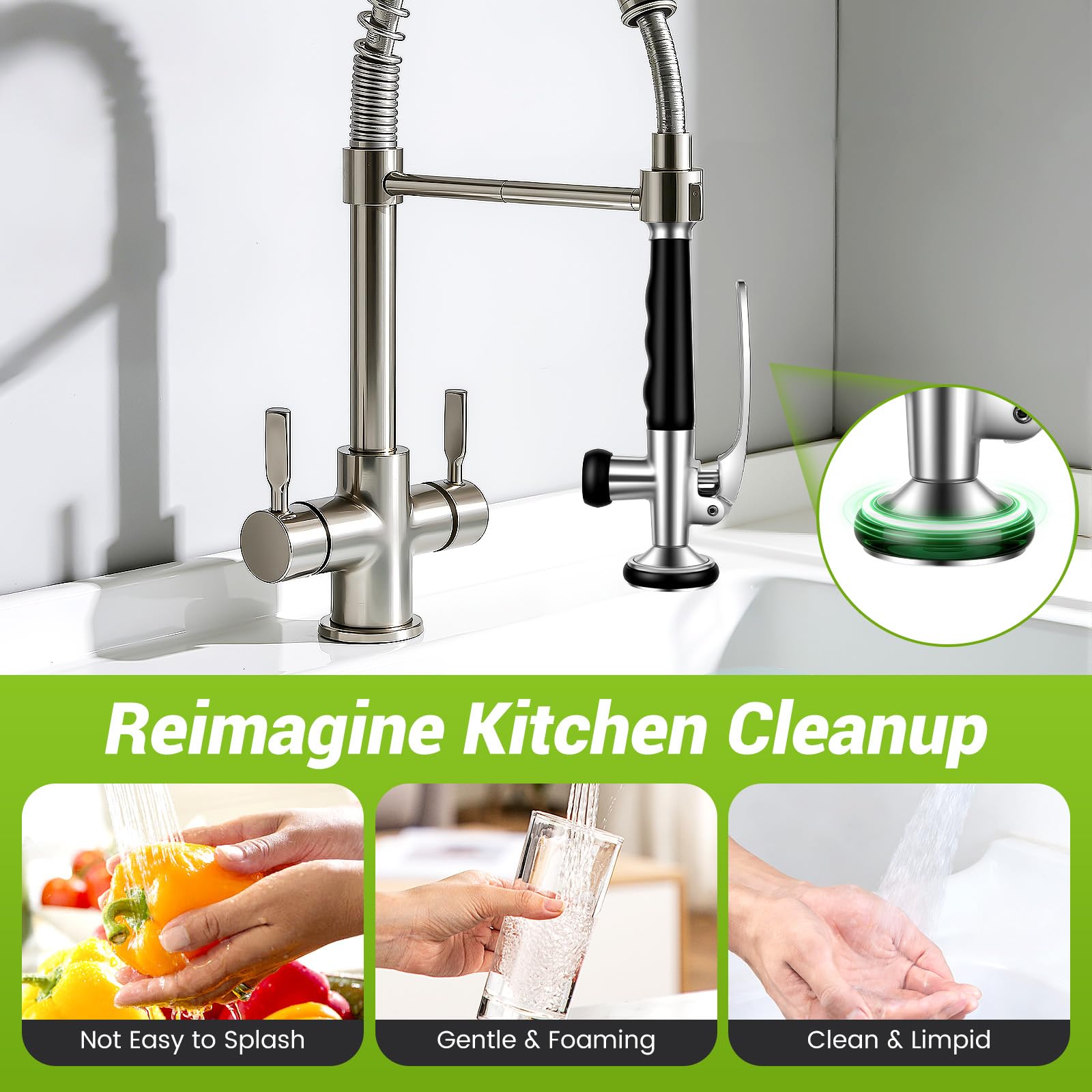 TiryyDrela Doccetta Cucina Estraibile 21,3 cm Nero Argento