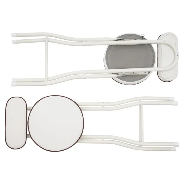 TiryyDrela Sgabello Bar Pieghevole 65 cm Set 2 Pezzi Bianco
