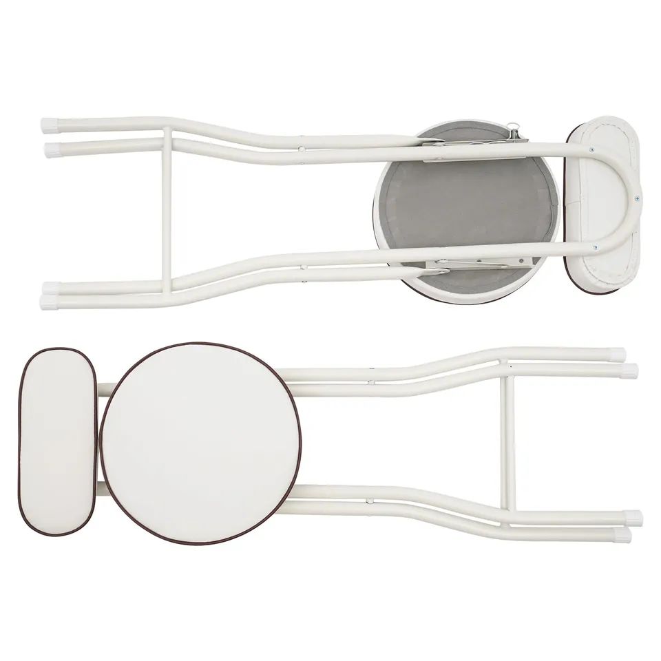 TiryyDrela Sgabello Bar Pieghevole 65 cm Set 2 Pezzi Bianco