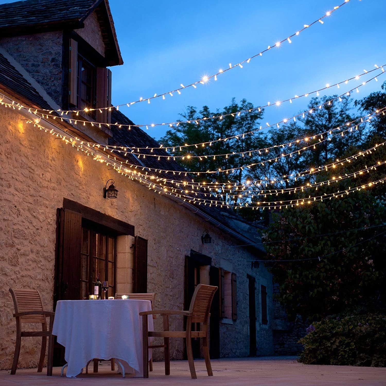 WOWDSGN catena luminosa 20 m 200 LED bianco caldo IP44