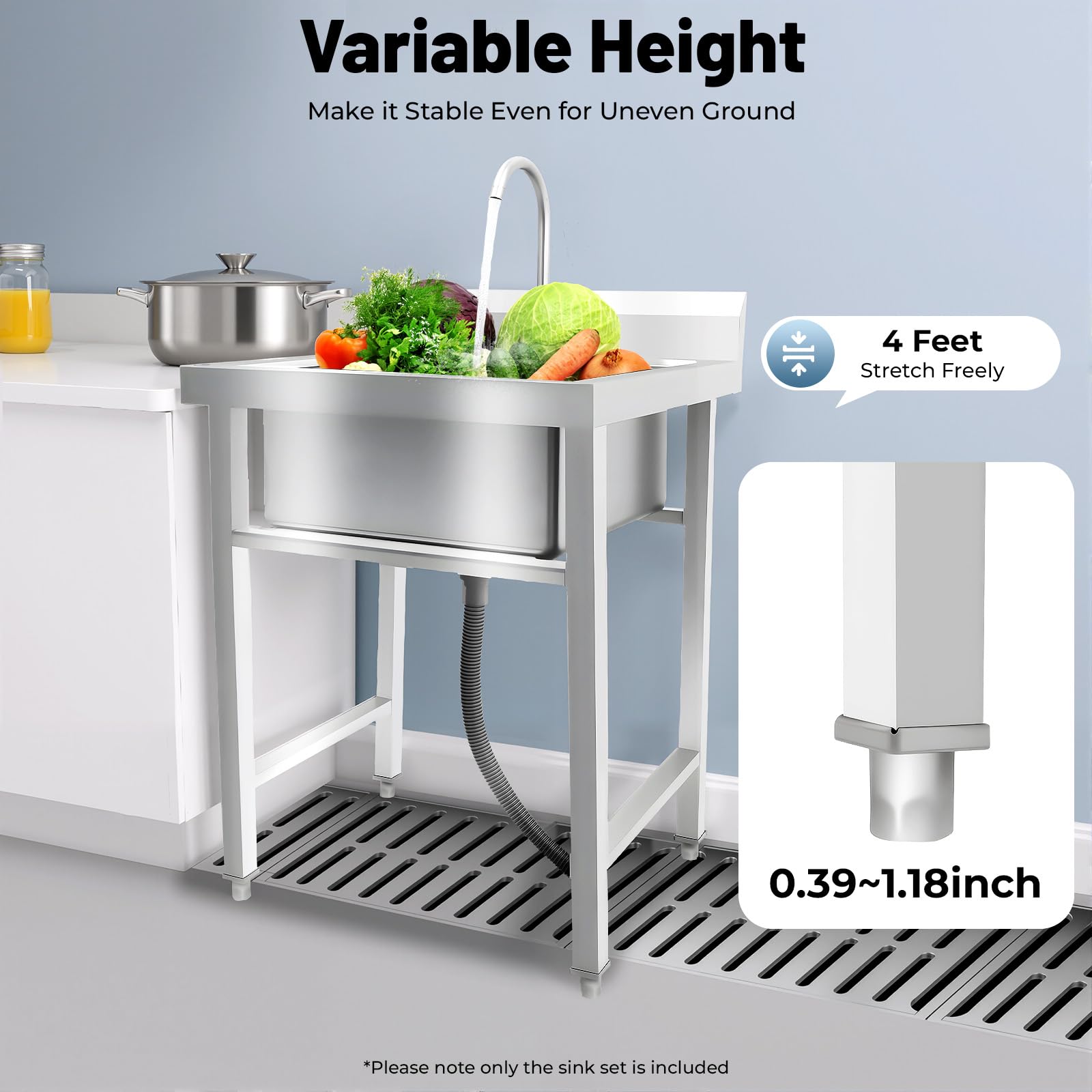 TiryyDrela Lavello Autoportante Inox 60x60 1 Vasca Antispruzzo
