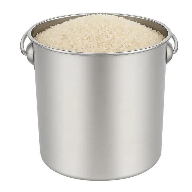 TiryyDrela secchio inox alimentare 12L con coperchio 26x24,5 cm