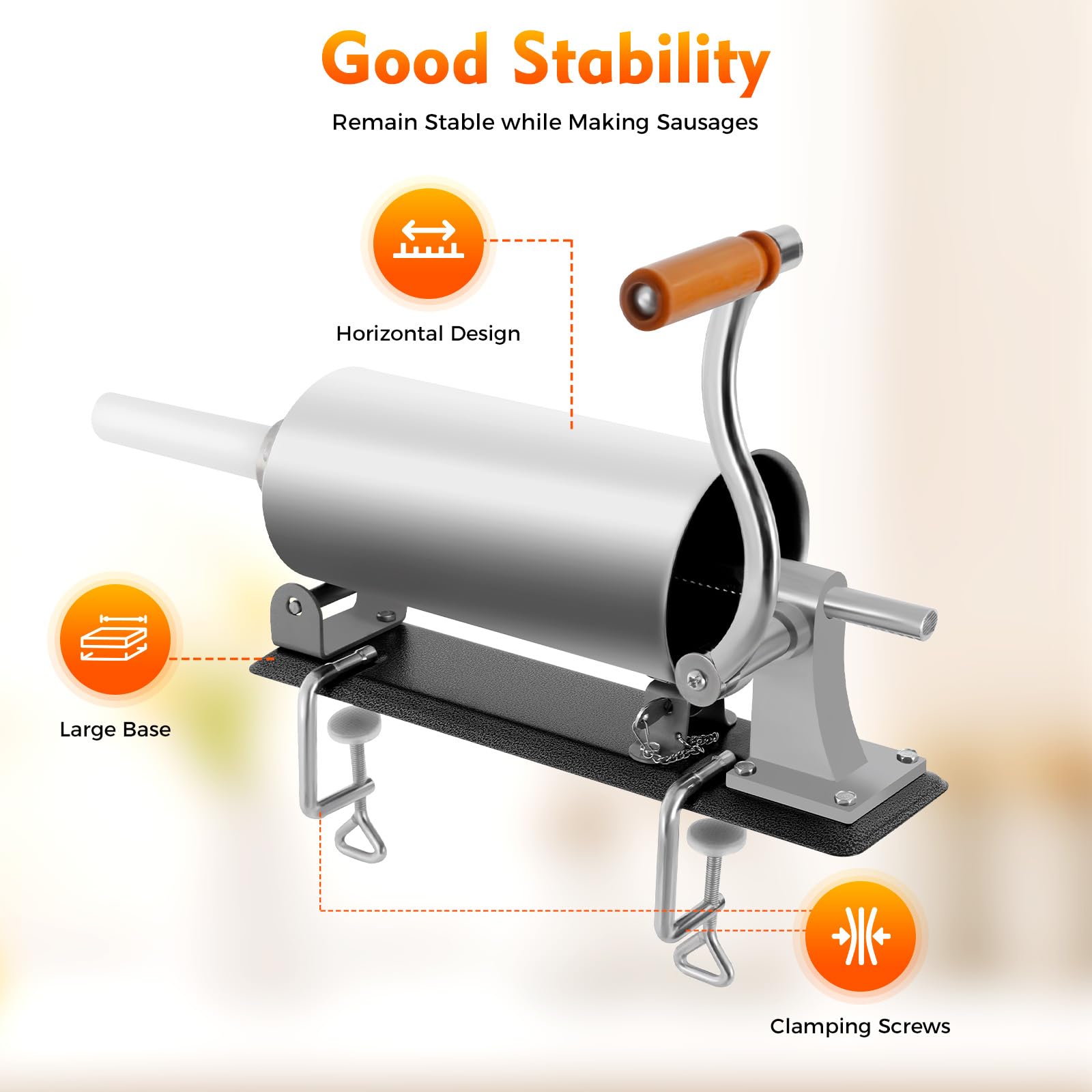 TiryyDrela Insaccatrice Salsicce Inox Orizzontale 3L 4 Imbuti