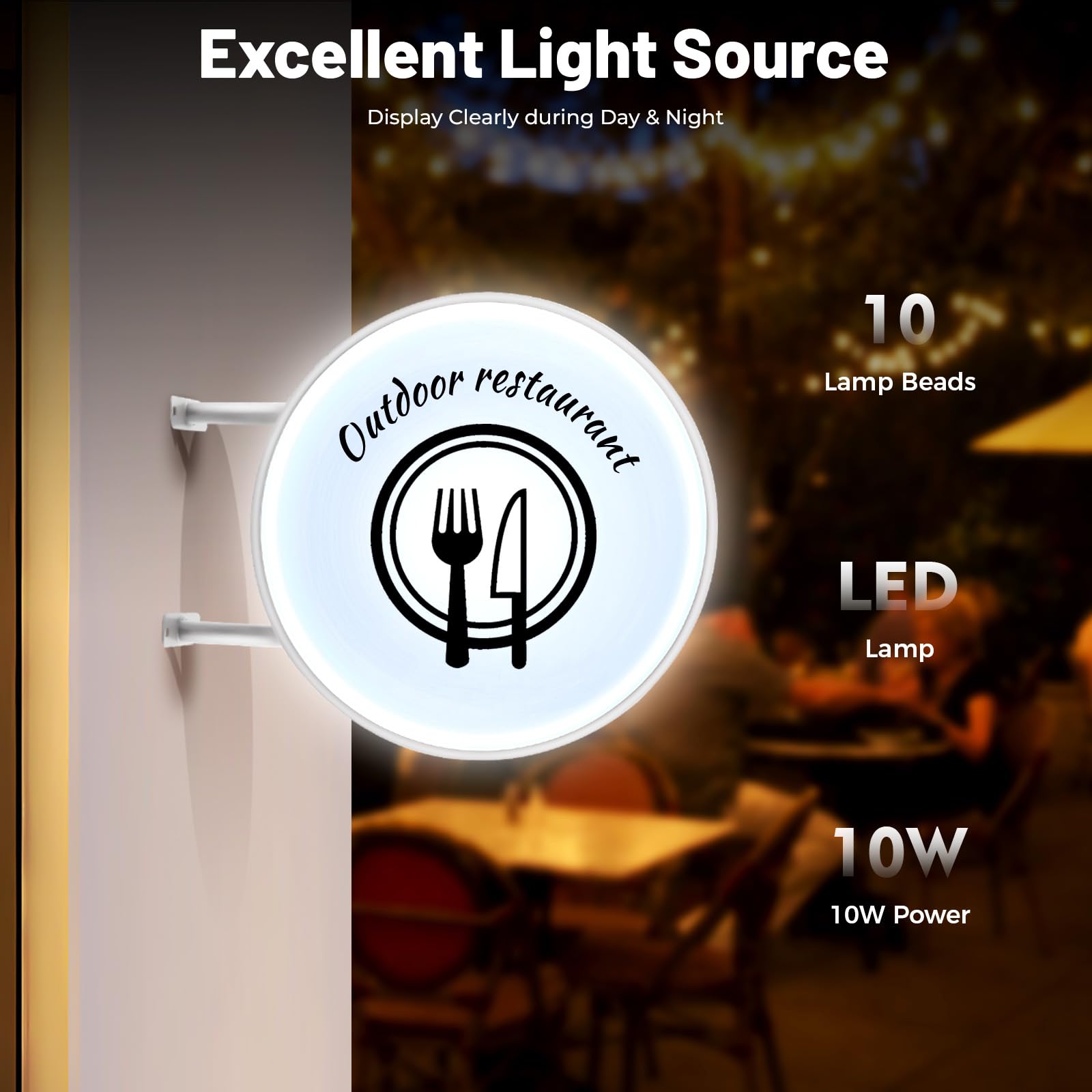TiryyDrela Insegna Luminosa LED Rotonda 50 cm Doppio Lato