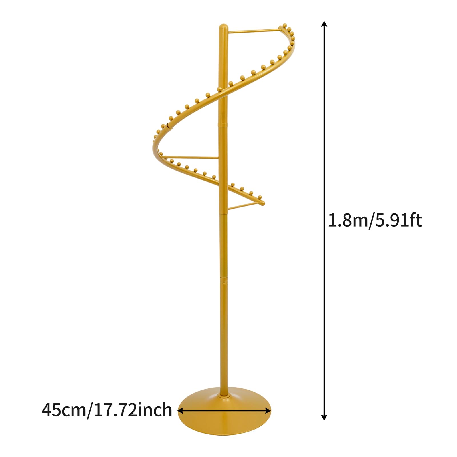 TiryyDrela Spirale 360° appendiabiti da terra dorato girevole