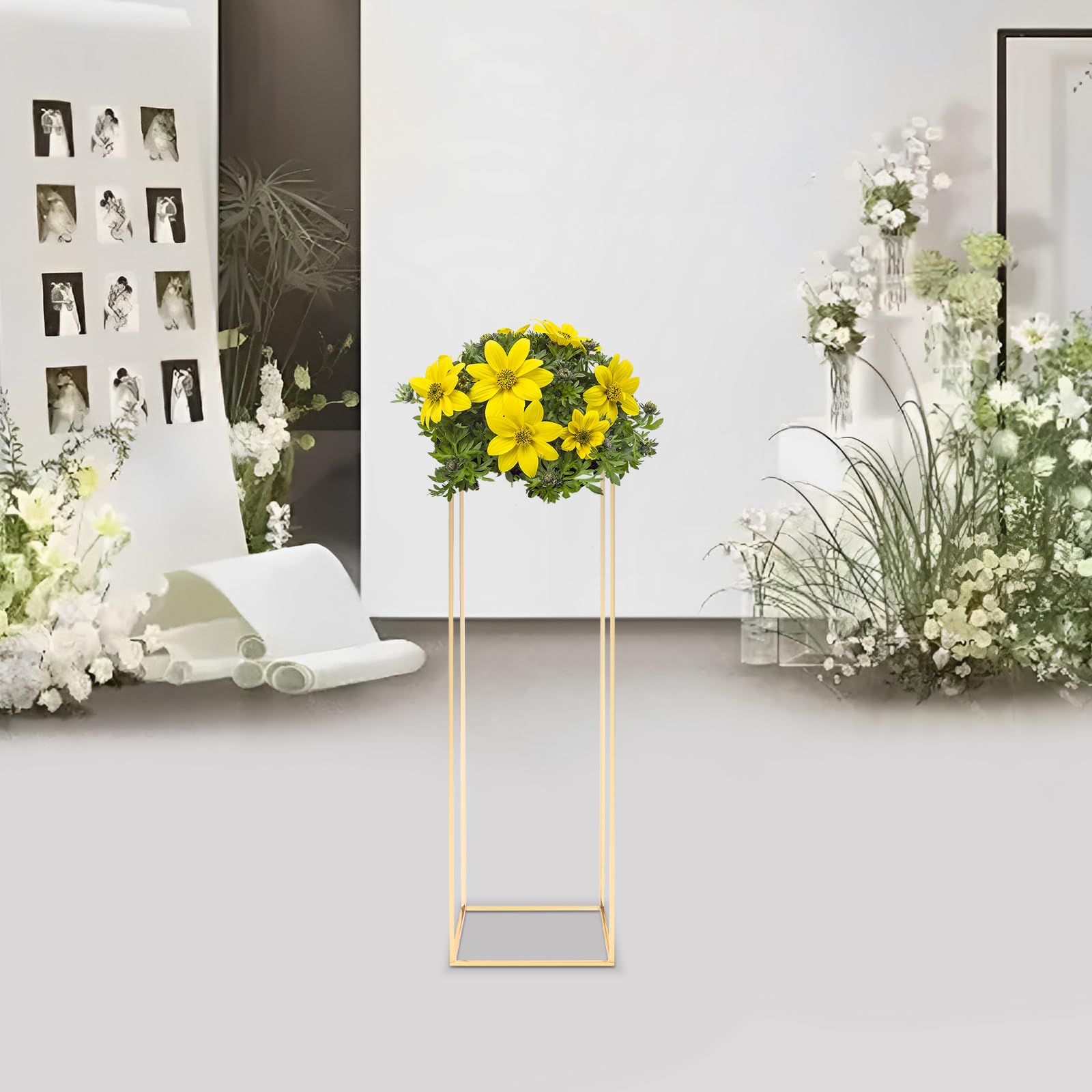 TiryyDrela colonna floreale oro 100 cm portafiori matrimonio