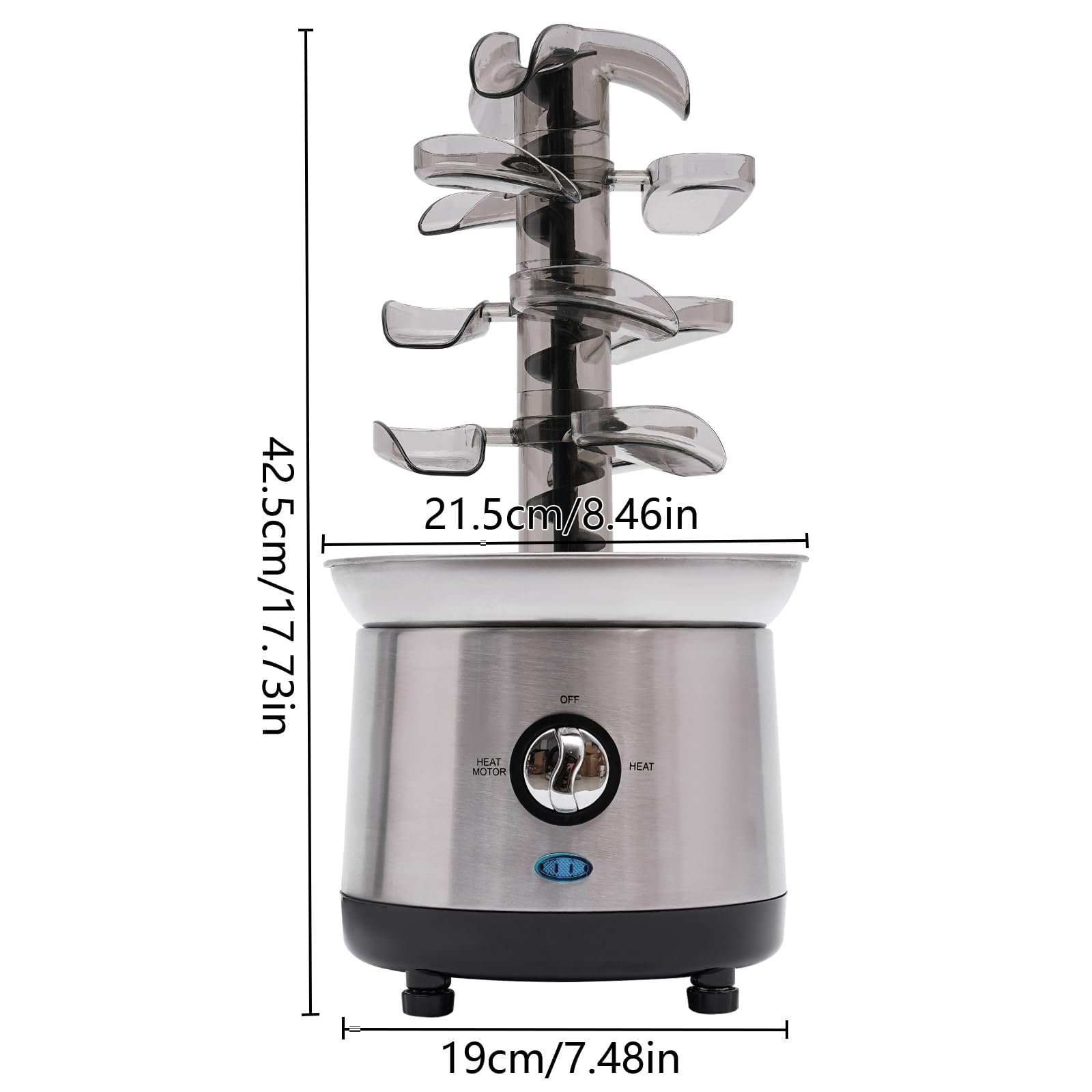 TiryyDrela Fontana Cioccolato 4 Livelli Inox 1,2 L