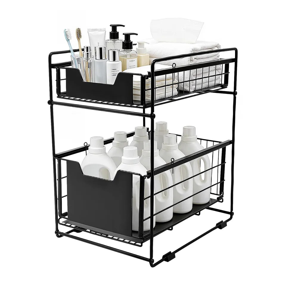TiryyDrela scaffale sottolavello 2 livelli nero 10 kg