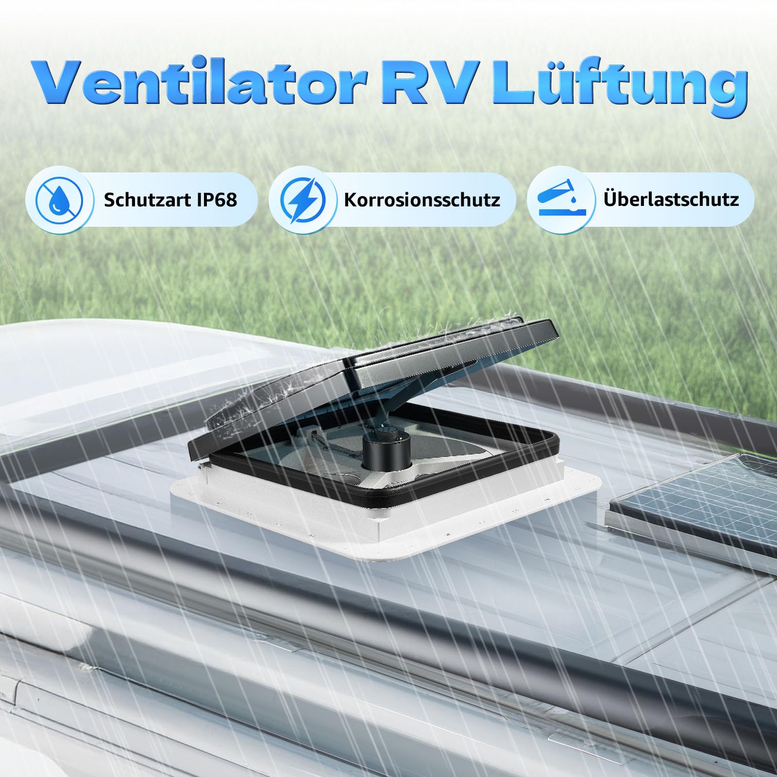 TiryyDrela Ventilatore Tetto Camper 12V LED Reversibile IP68