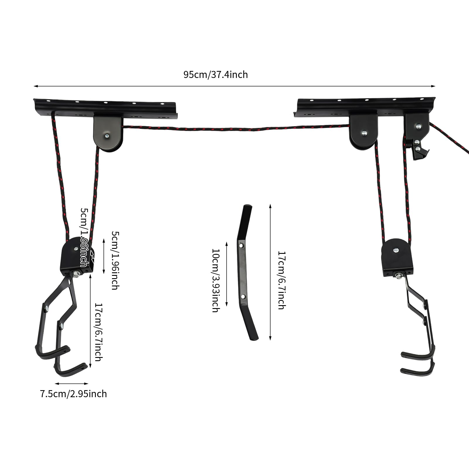 TiryyDrela Sollevatore Bici Soffitto Acciaio 60 Kg con Ganci