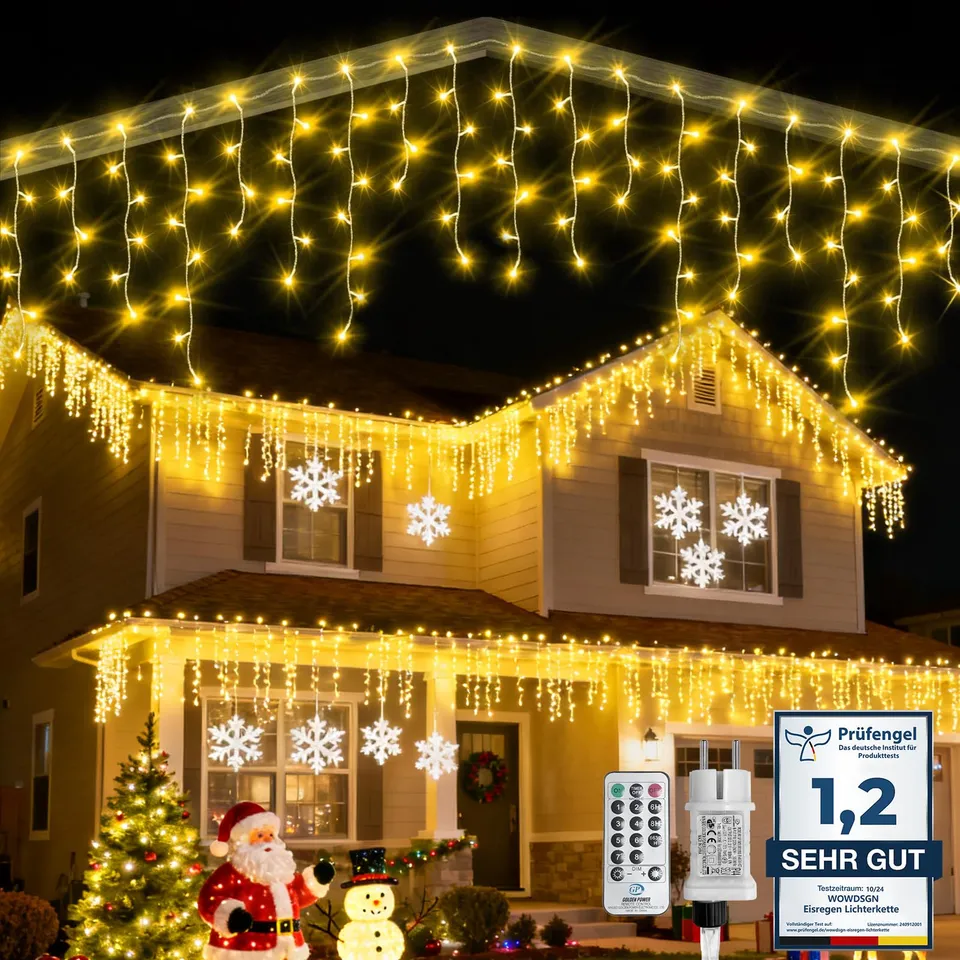 WOWDSGN catena luminosa LED esterno 4 m 120 LED bianco caldo