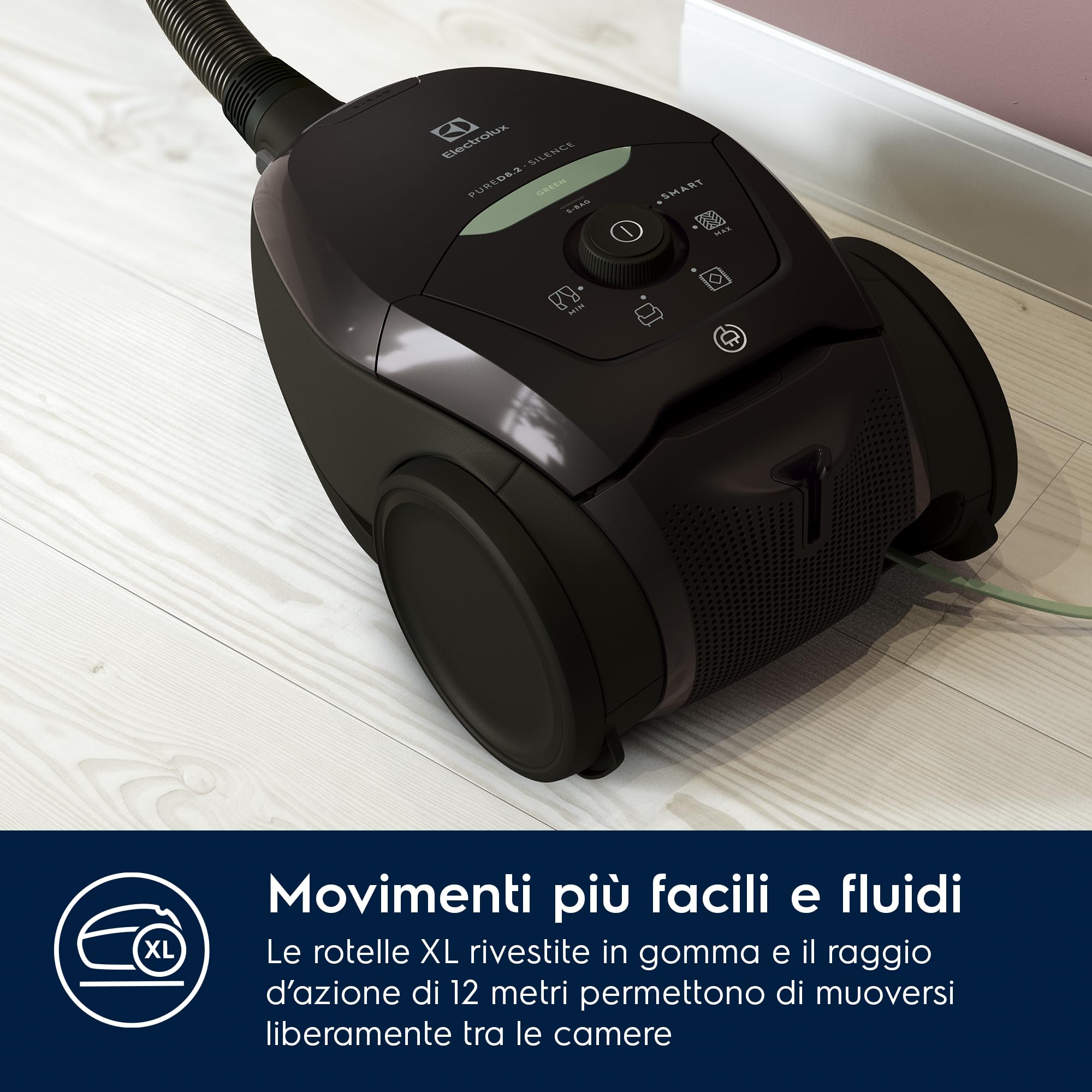 Electrolux Pure D8.2 PD82 aspirapolvere con sacco nero 3,5 L