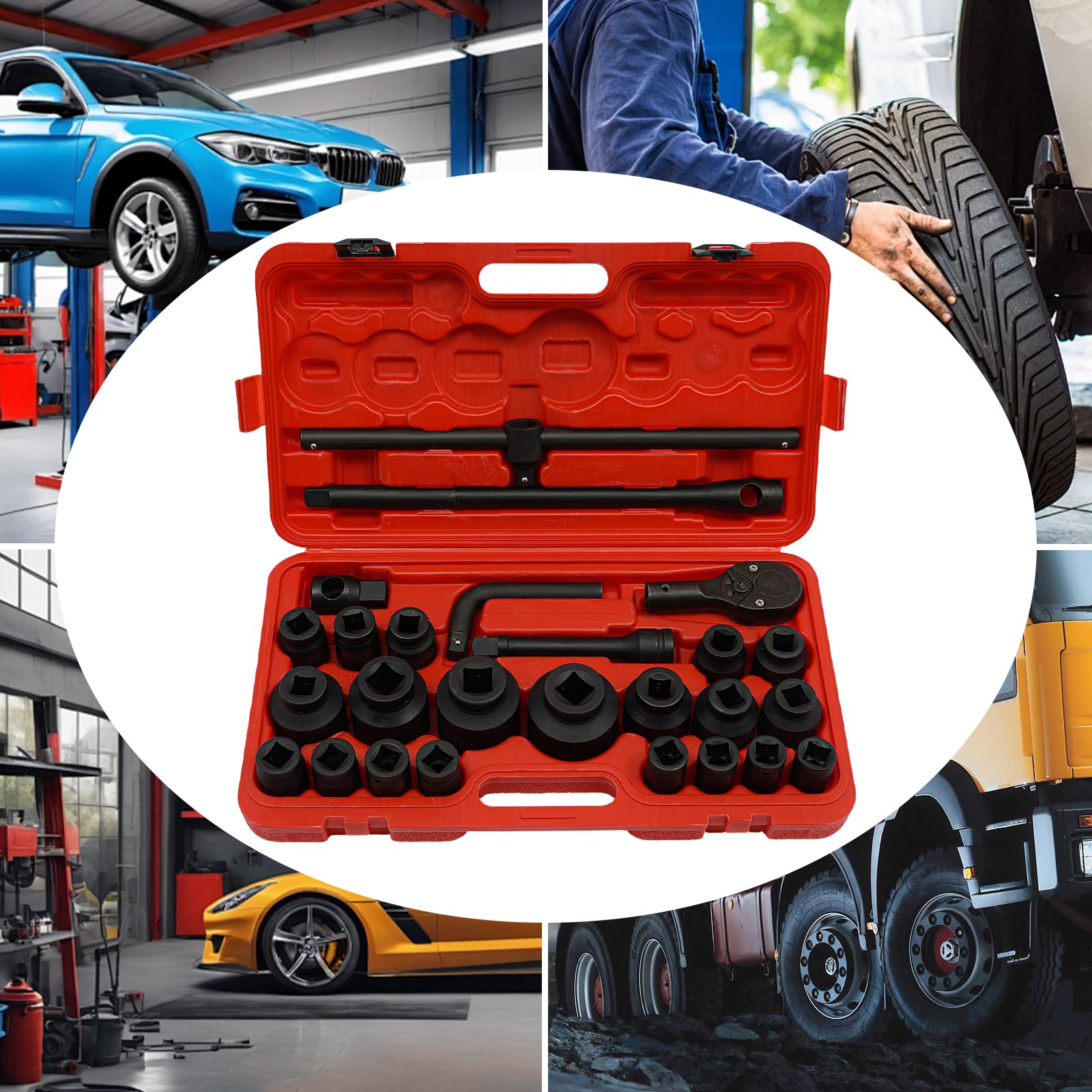 TiryyDrela Set Bussole 26 Pezzi 21-65 mm Acciaio 6 Punte