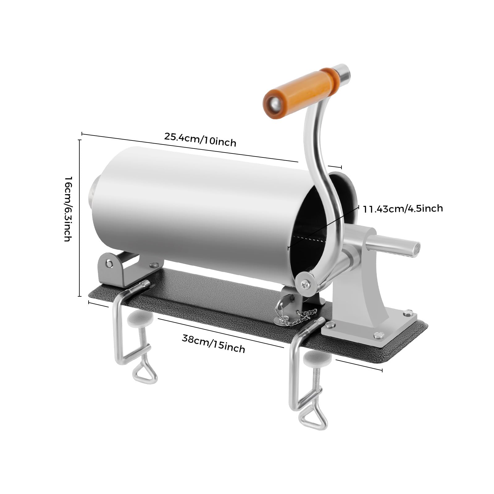 TiryyDrela Insaccatrice Salsicce Inox Orizzontale 3L 4 Imbuti