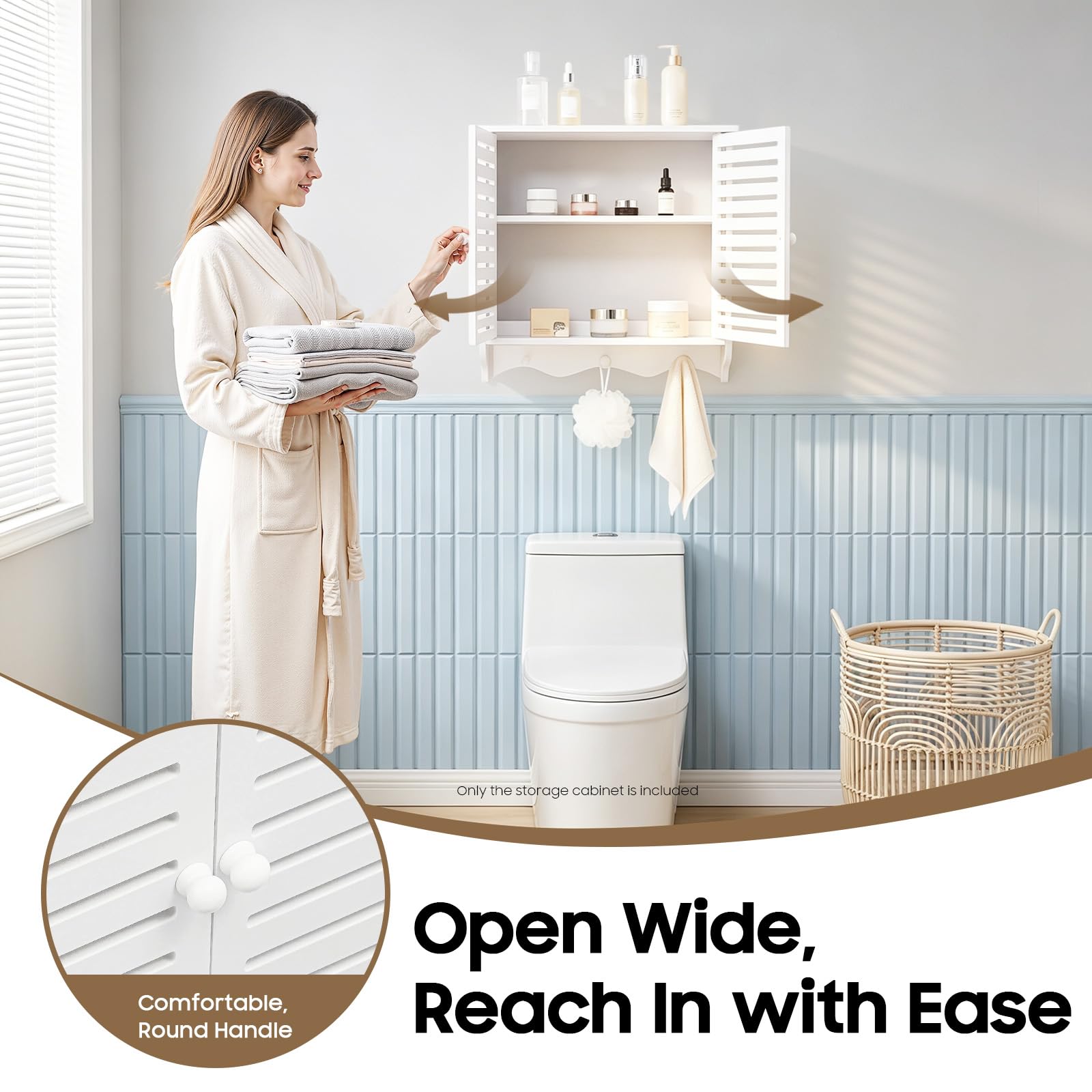 TiryyDrela Pensile Bagno Bianco 2 Livelli Parete Resistente