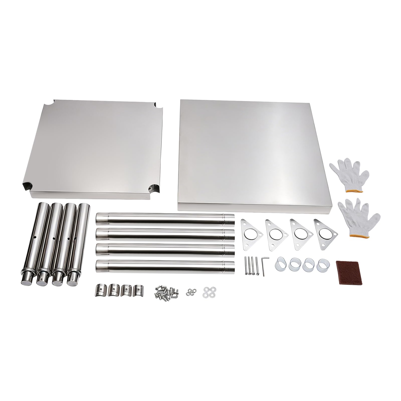 TiryyDrela tavolo lavoro cucina inox 60x60 cm 400 kg 2 livelli
