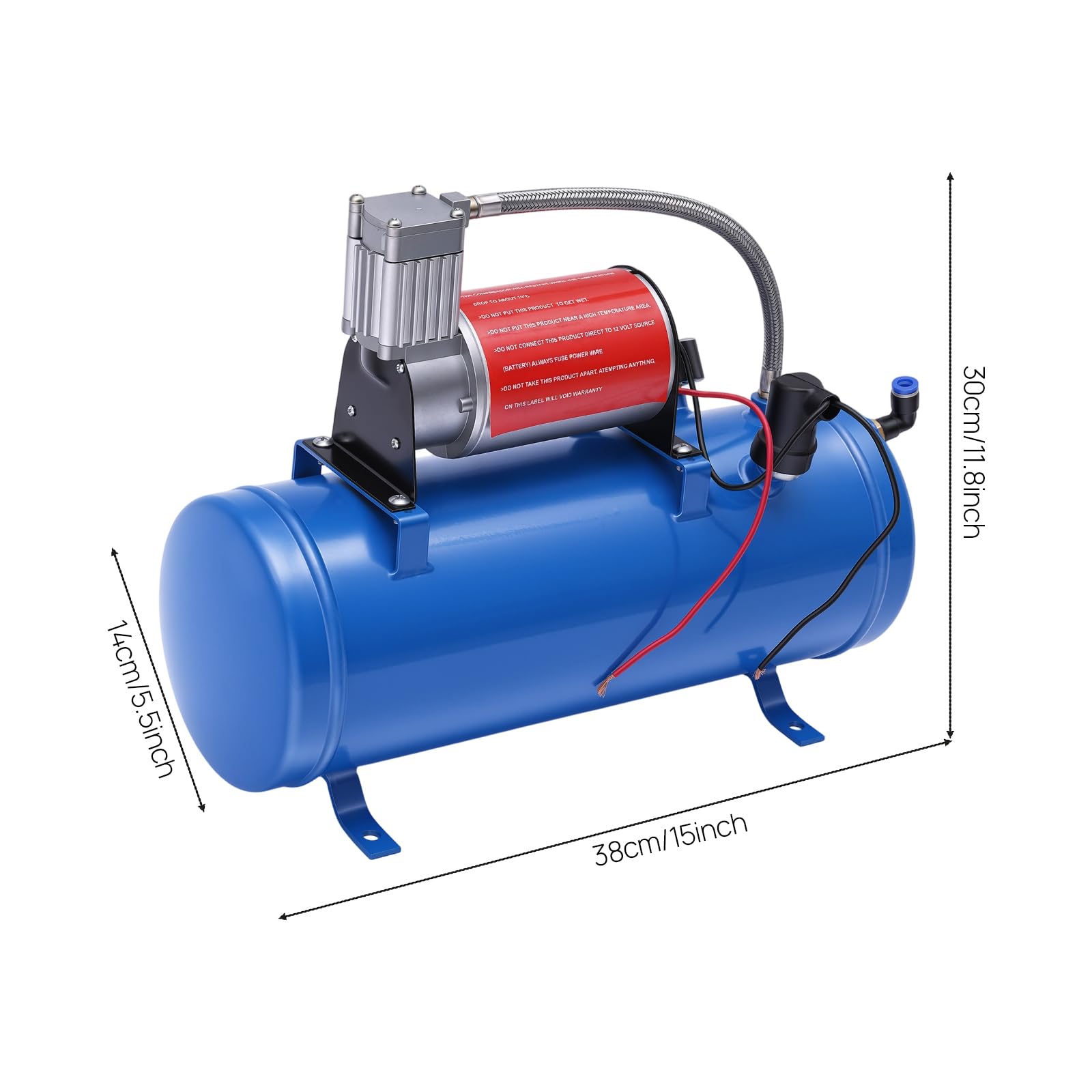 TiryyDrela Compressore Aria 12V 6L Blu 100 PSI Portatile